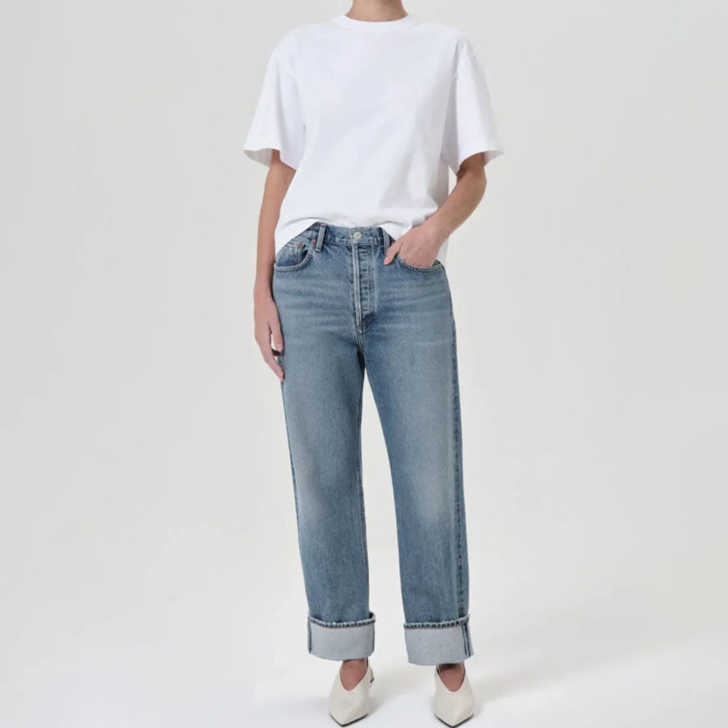 AGOLDE Fran Low Slung Straight Leg Jeans In Invention