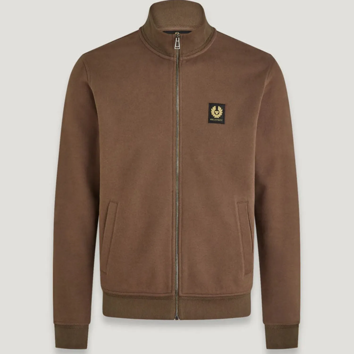 BELSTAFF Full Zip Sweatshirt In Clay Brown