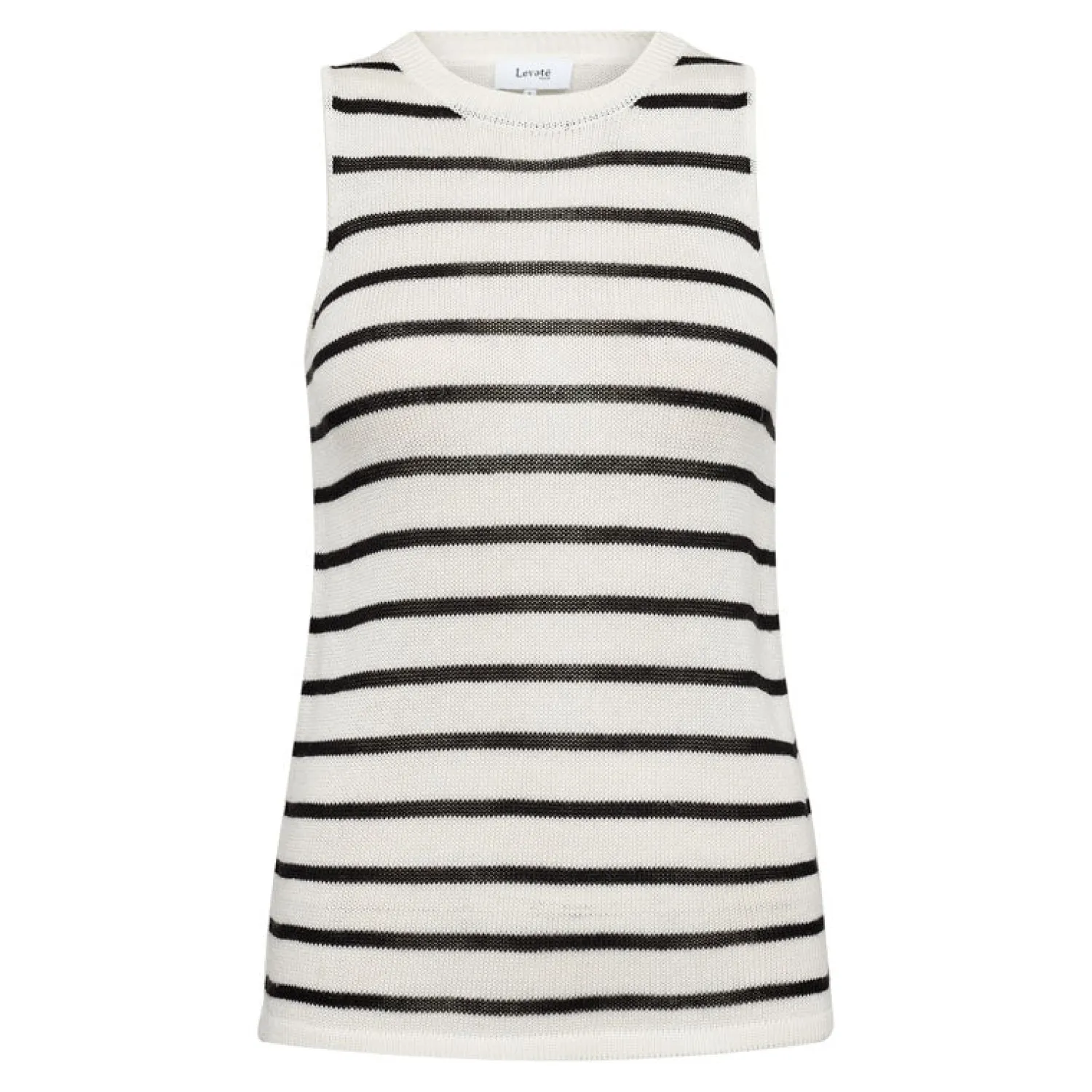 LEVETE ROOM Gaba 2 Stripe Vest Top In Star White Combo