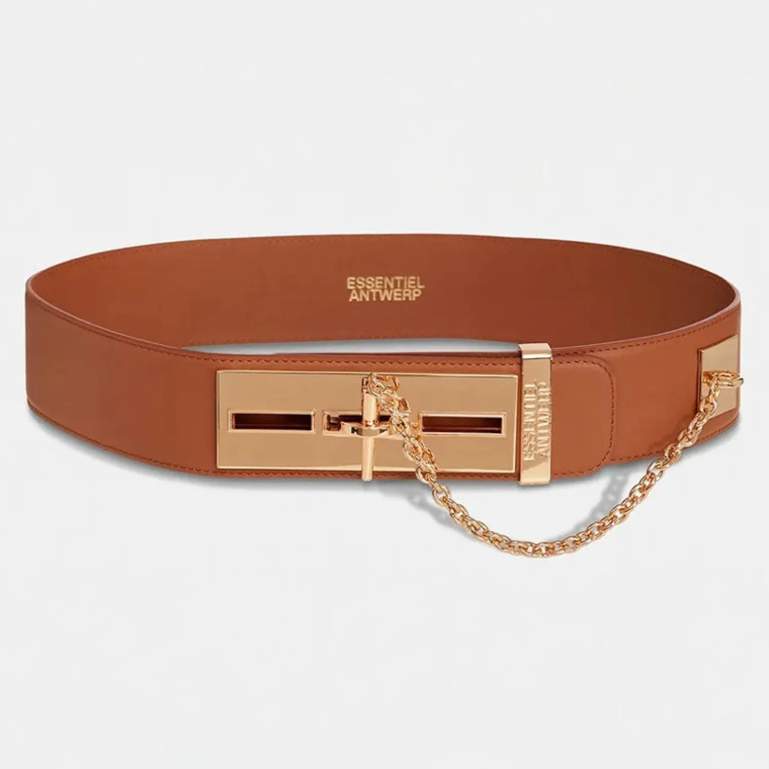 ESSENTIEL ANTWERP Gamme Leather Belt In Brown