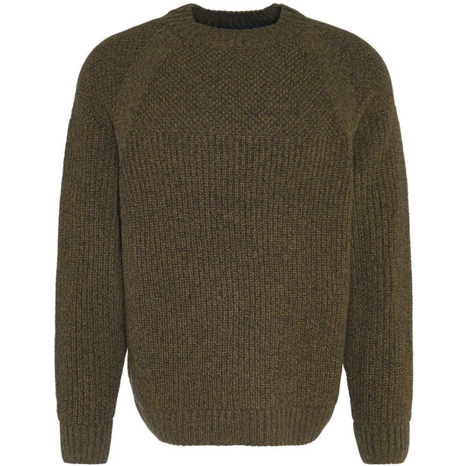 BARBOUR Gansey Crew Neck Sweater In Sage Mix