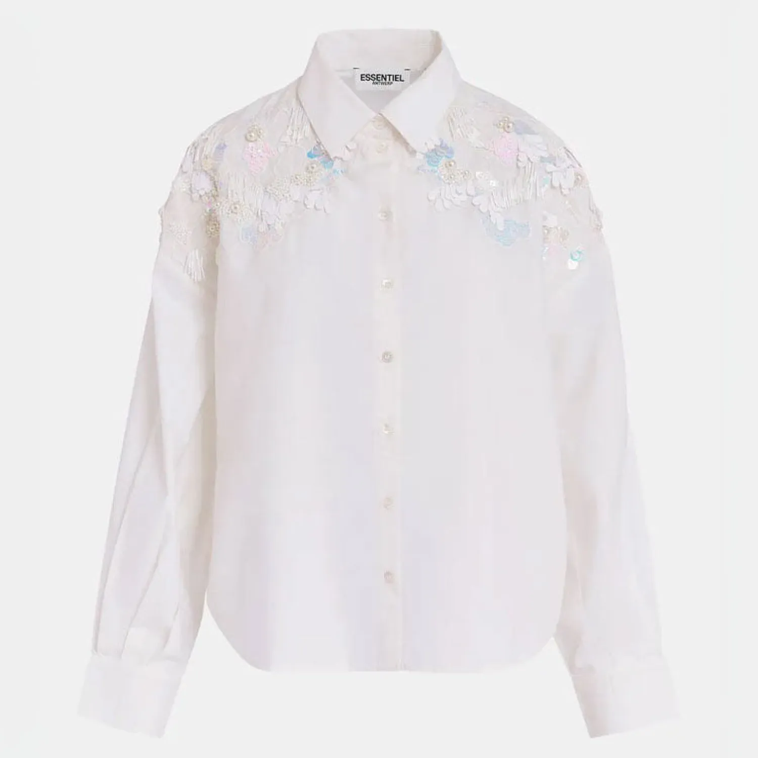 ESSENTIEL ANTWERP Gdog Embellished Shirt In White