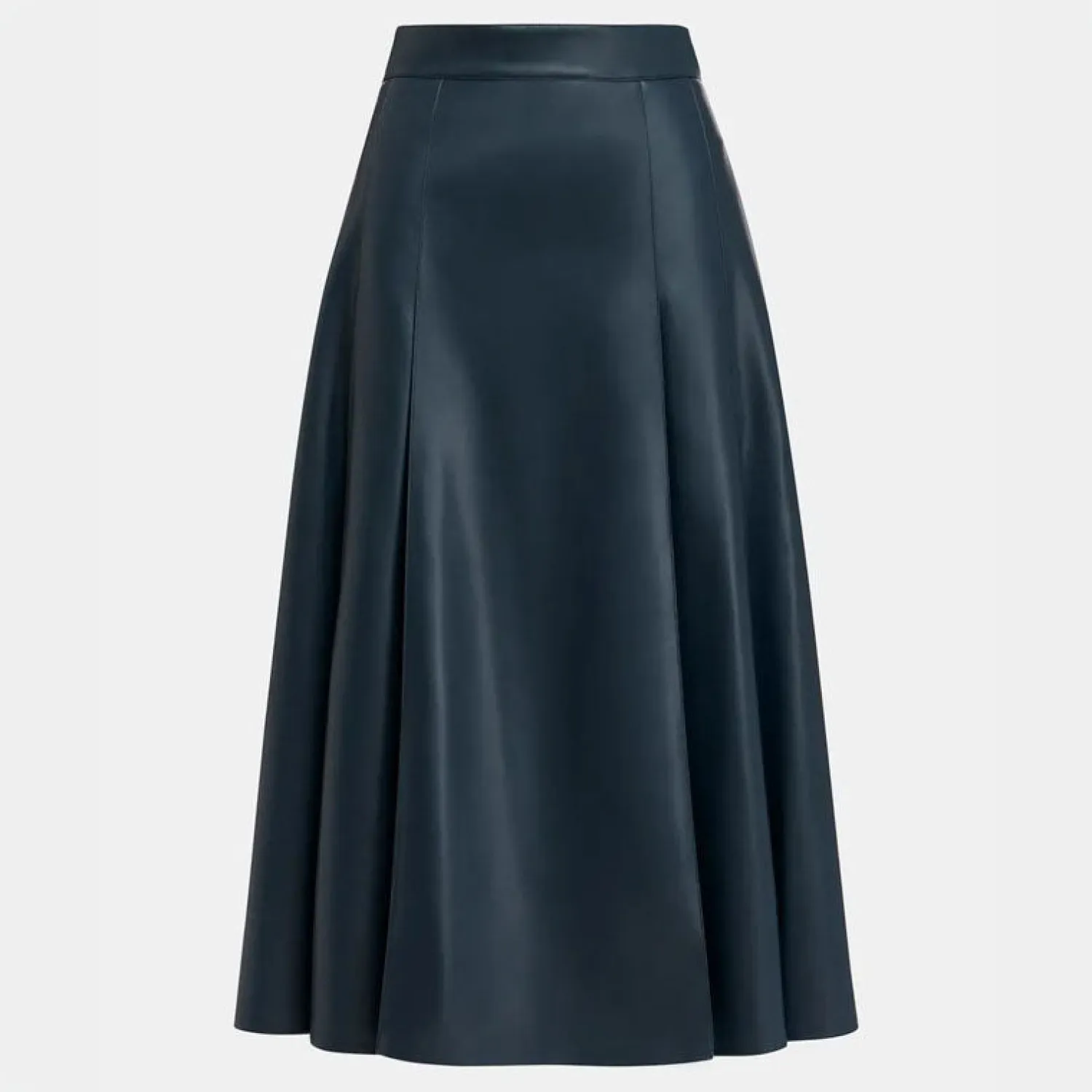 ESSENTIEL ANTWERP Geeuw Faux Leather Midi Skirt In Another Blue