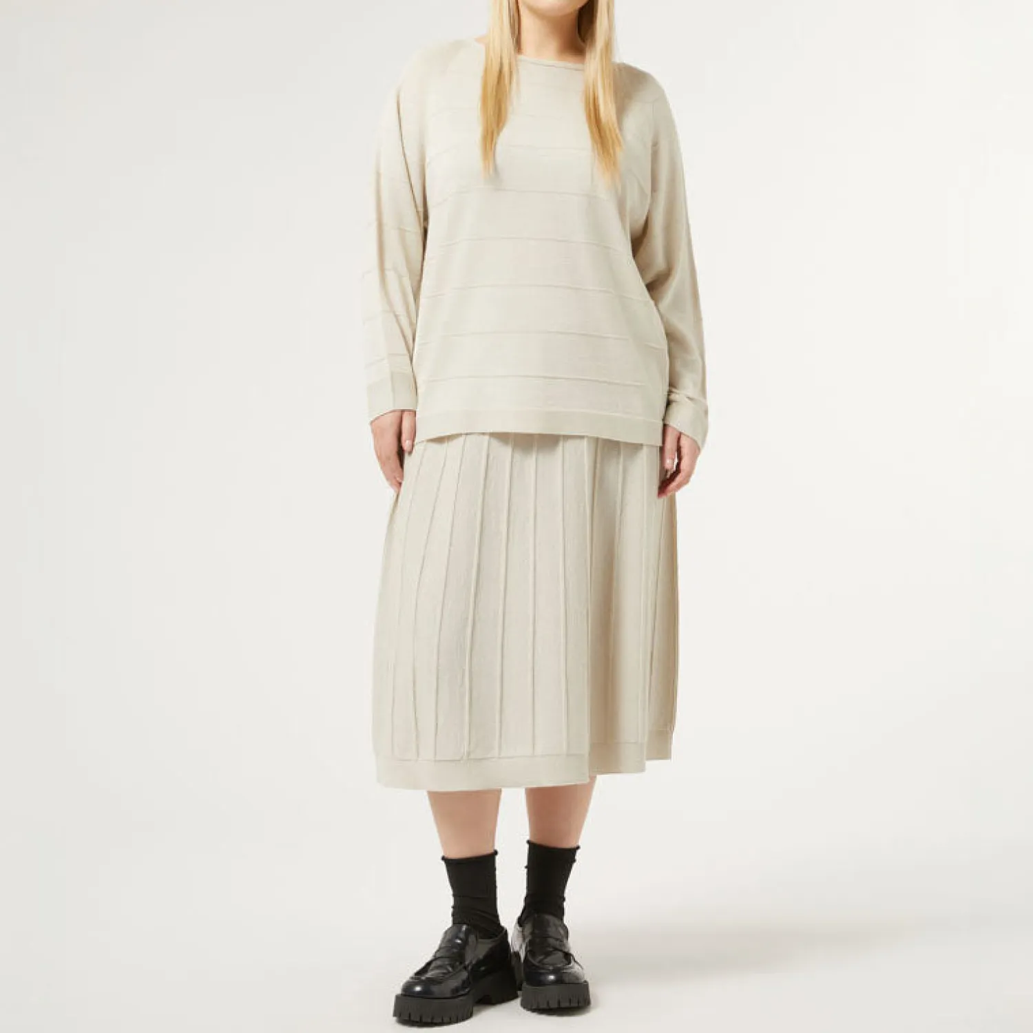 PERSONA BY MARINA RINALDI Gela Knitted Skirt In Turtledove