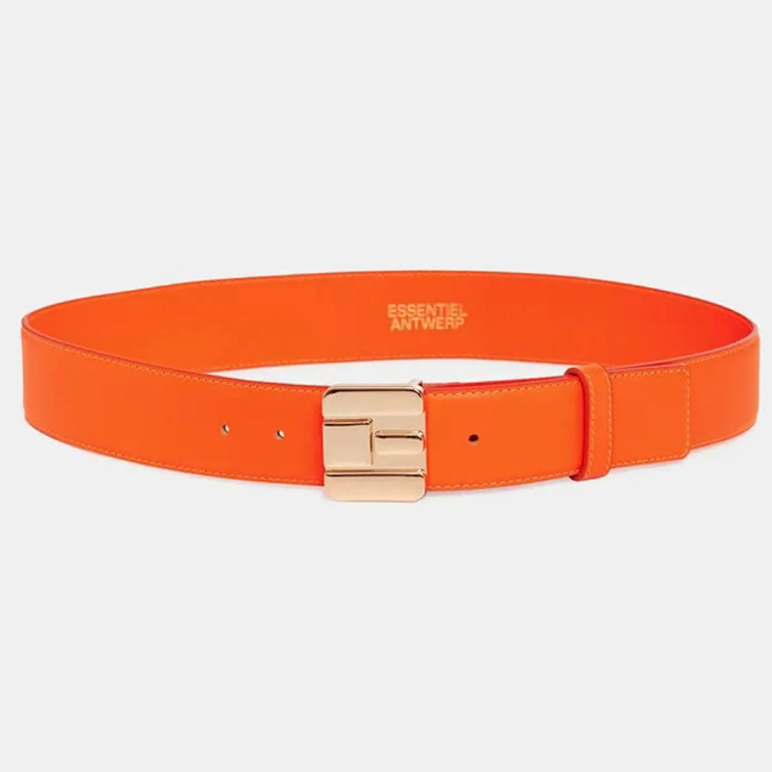 ESSENTIEL ANTWERP Gelt Logo Buckle Leather Belt In Poppy Field