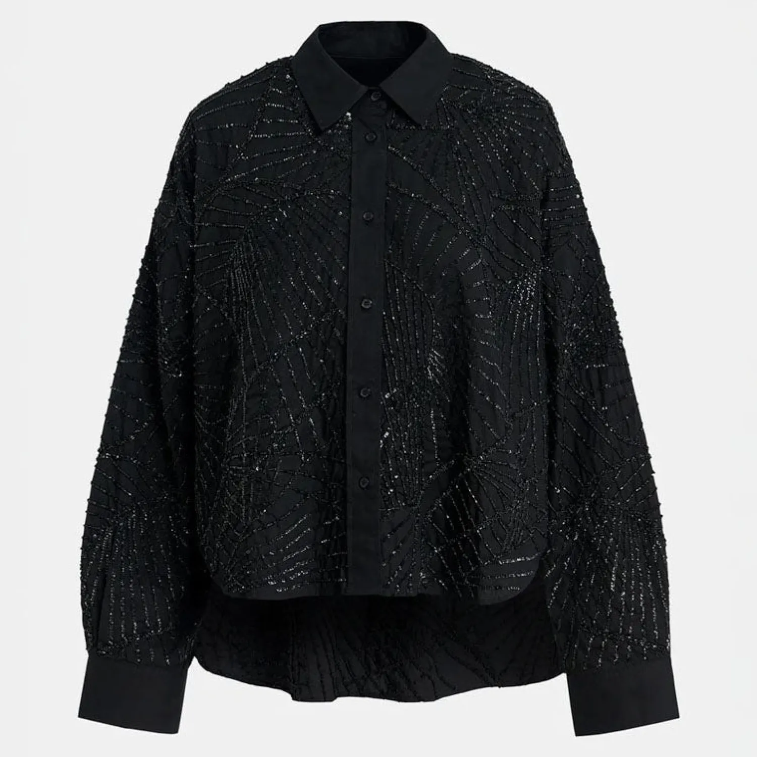 ESSENTIEL ANTWERP Gibra Full Sequin Shirt In Black