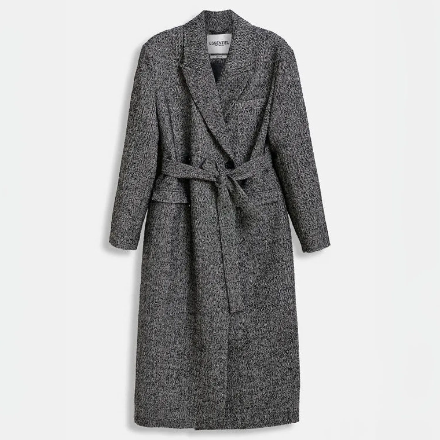 ESSENTIEL ANTWERP Glide Maxi Length Coat In Grey