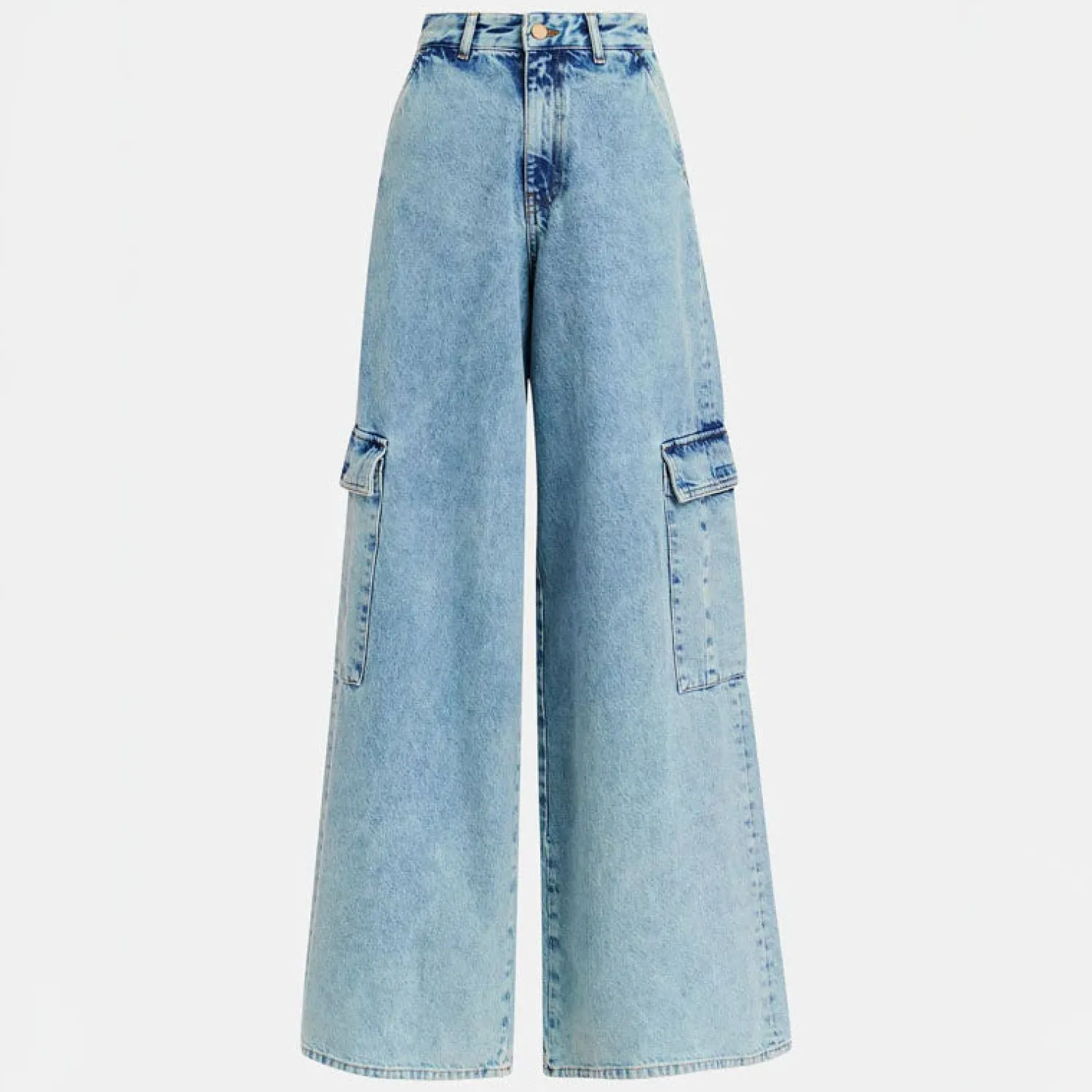 ESSENTIEL ANTWERP Gnome Flared Cargo Jeans In Another Blue