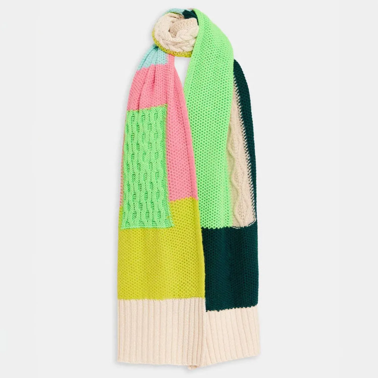 ESSENTIEL ANTWERP Grape Patchwork Knitted Scarf In Multi