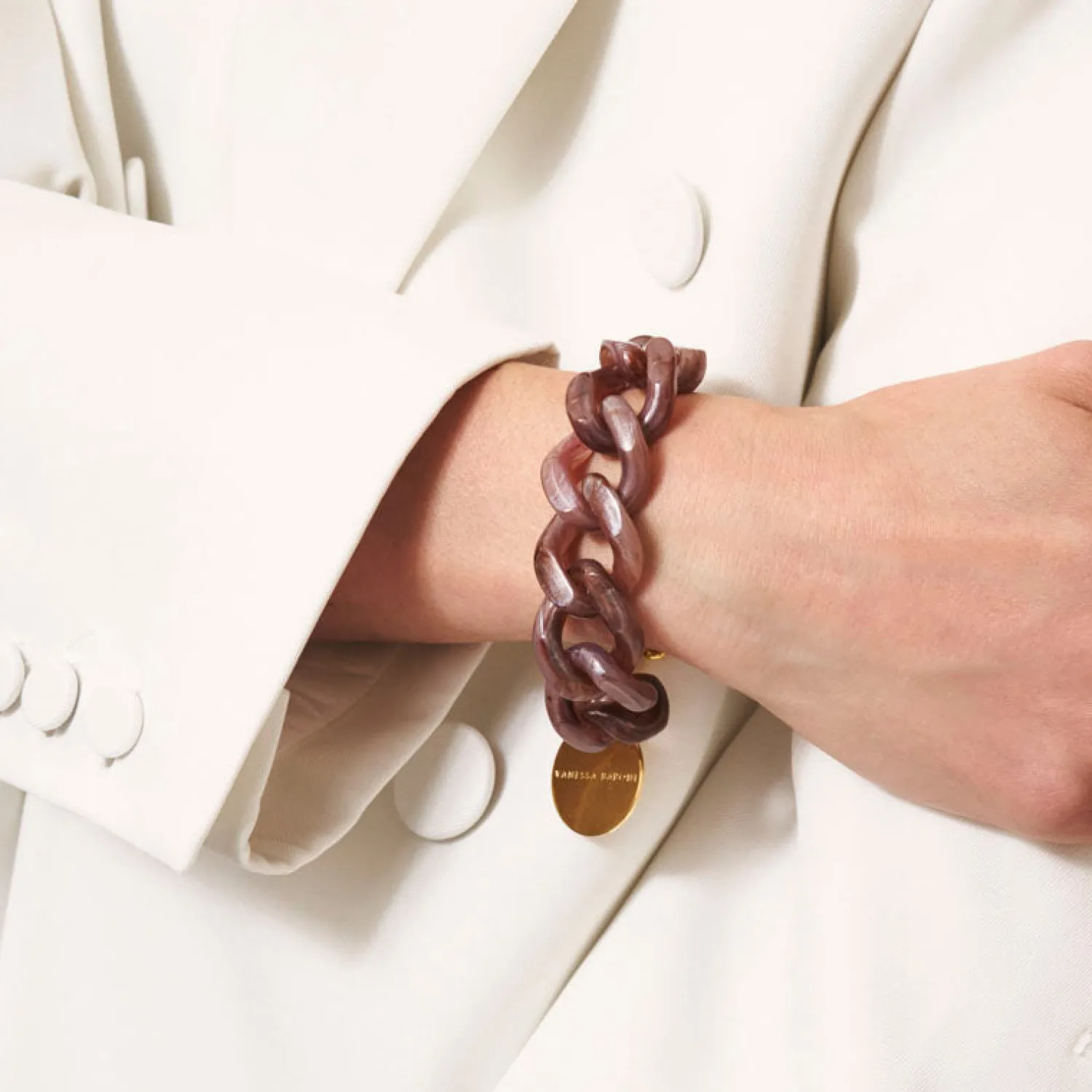 VANESSA BARONI Great Bracelet In Dark Brown Marble