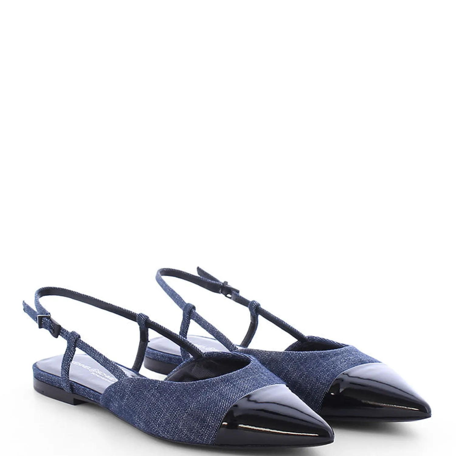 KENNEL & SCHMENGER Greta Denim Slingback Ballet Flats In Indigo