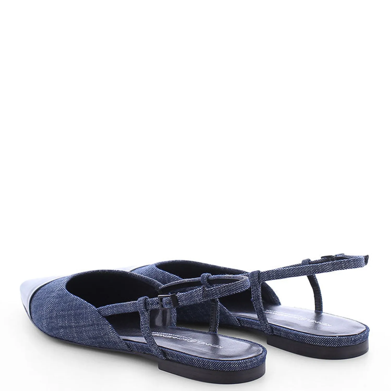 KENNEL & SCHMENGER Greta Denim Slingback Ballet Flats In Indigo