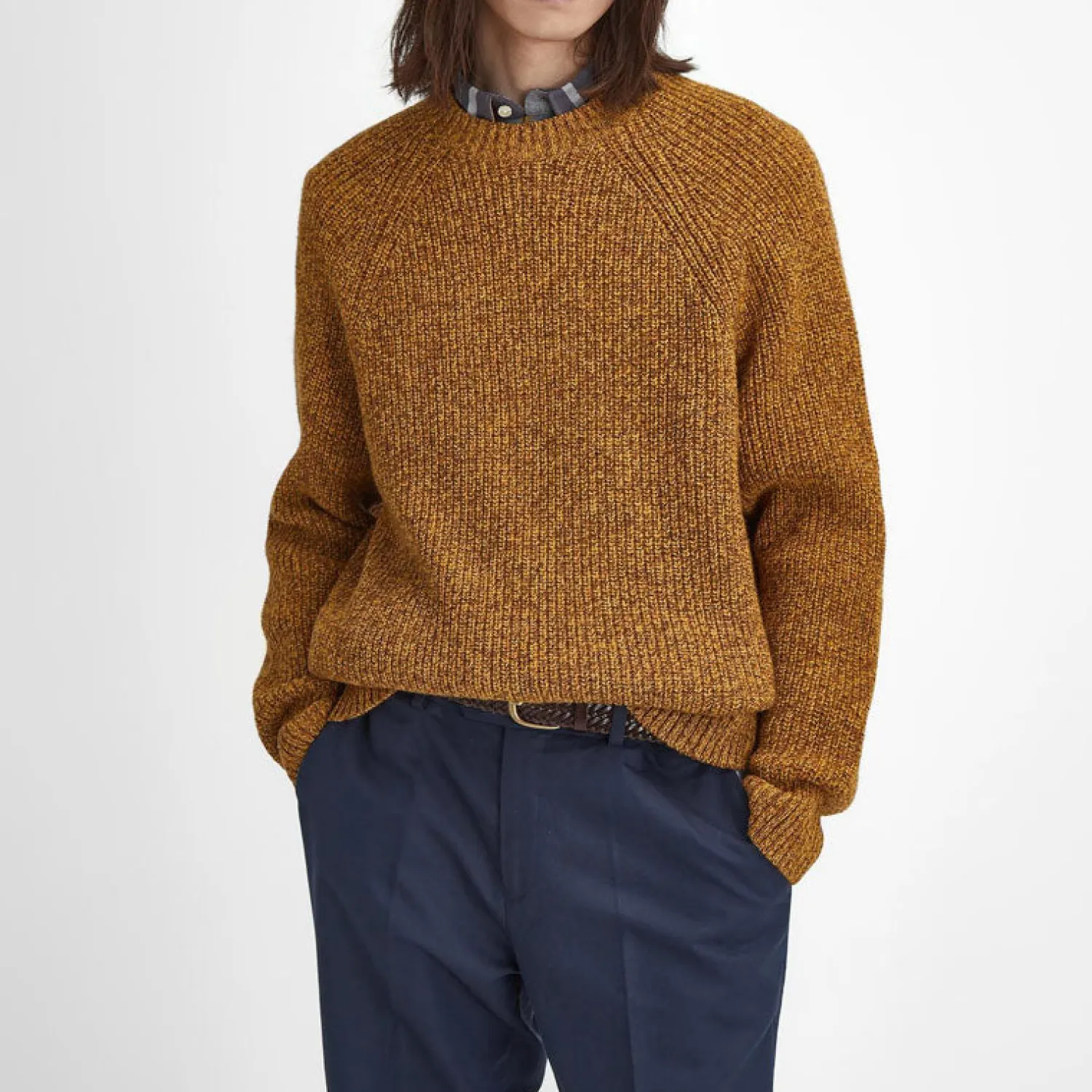 BARBOUR Griffiths Relaxed Crew Neck Sweater In Copper