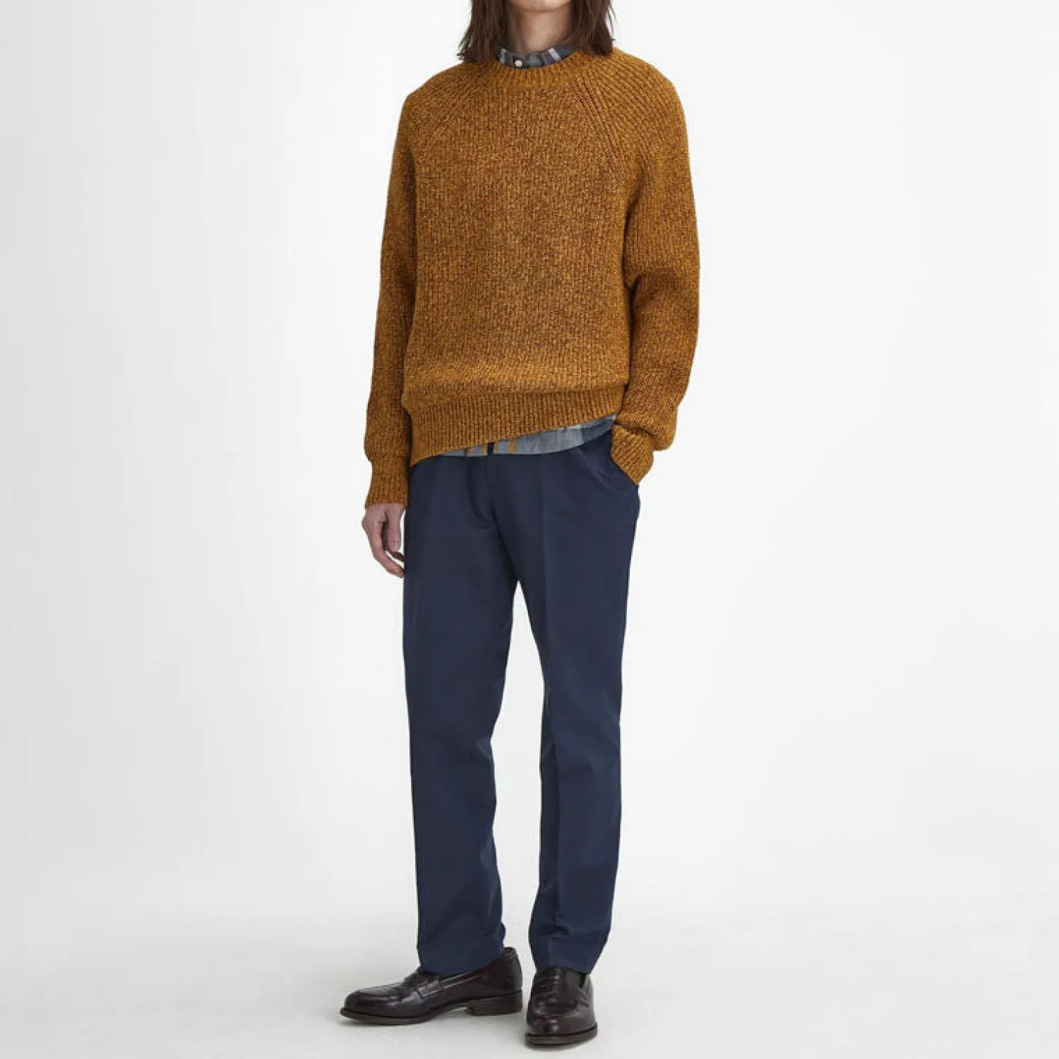 BARBOUR Griffiths Relaxed Crew Neck Sweater In Copper