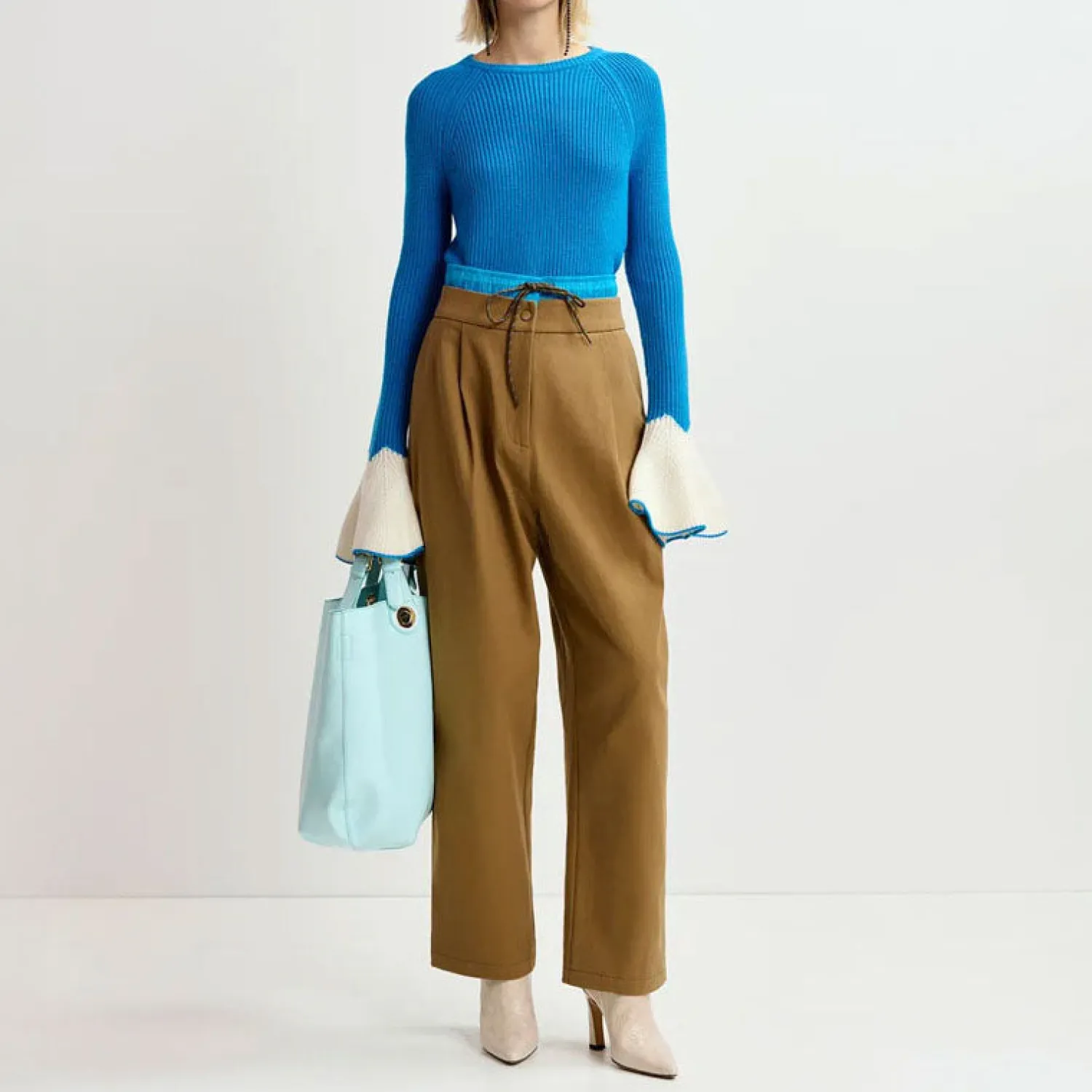 ESSENTIEL ANTWERP Guilt Double Waist Pants In Walnut