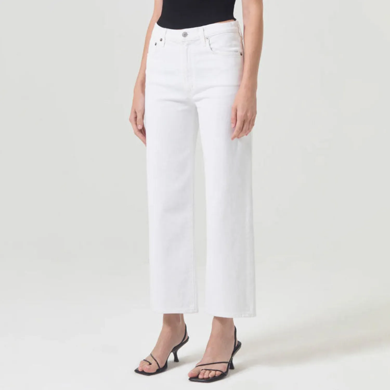 AGOLDE Harper Cropped Jeans In Sour Cream