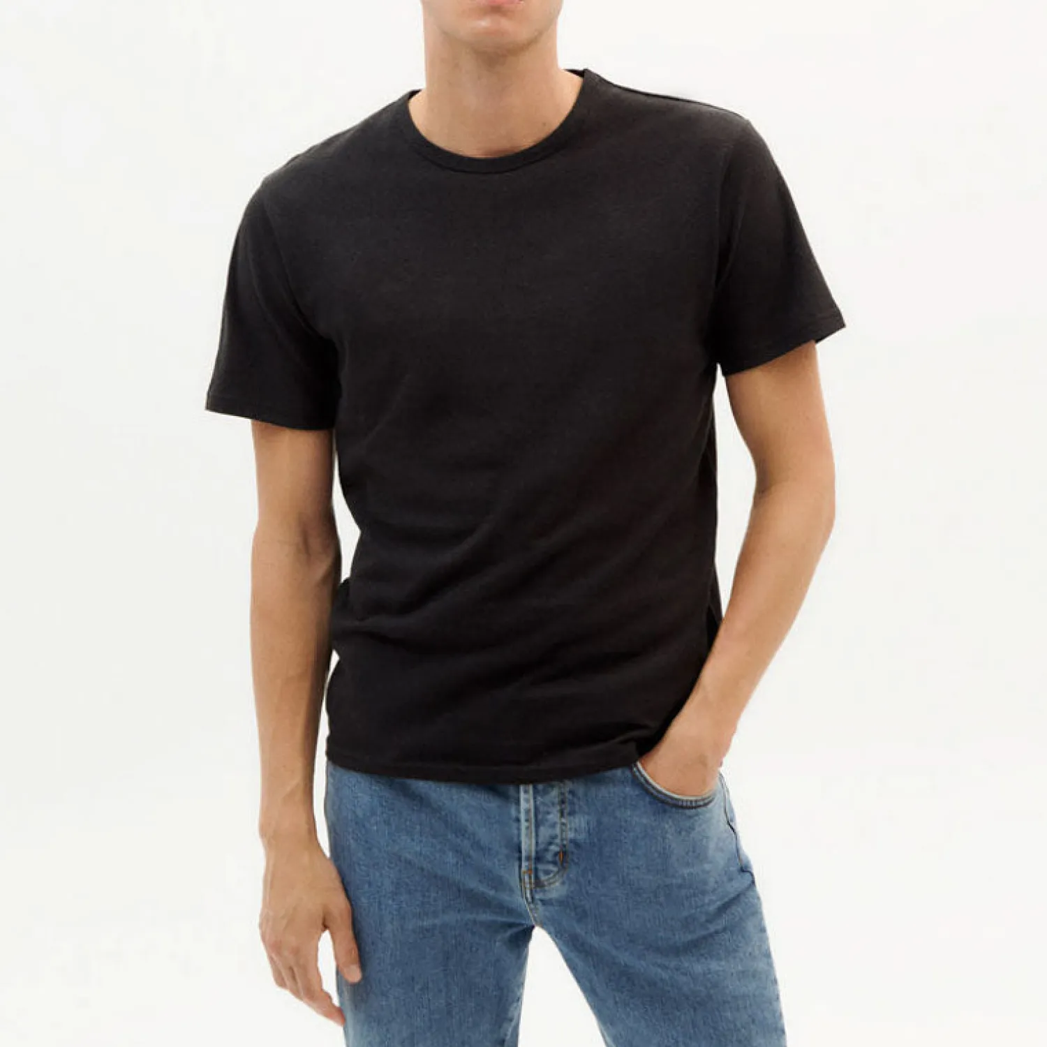 THINKING MU Hemp T Shirt In Black