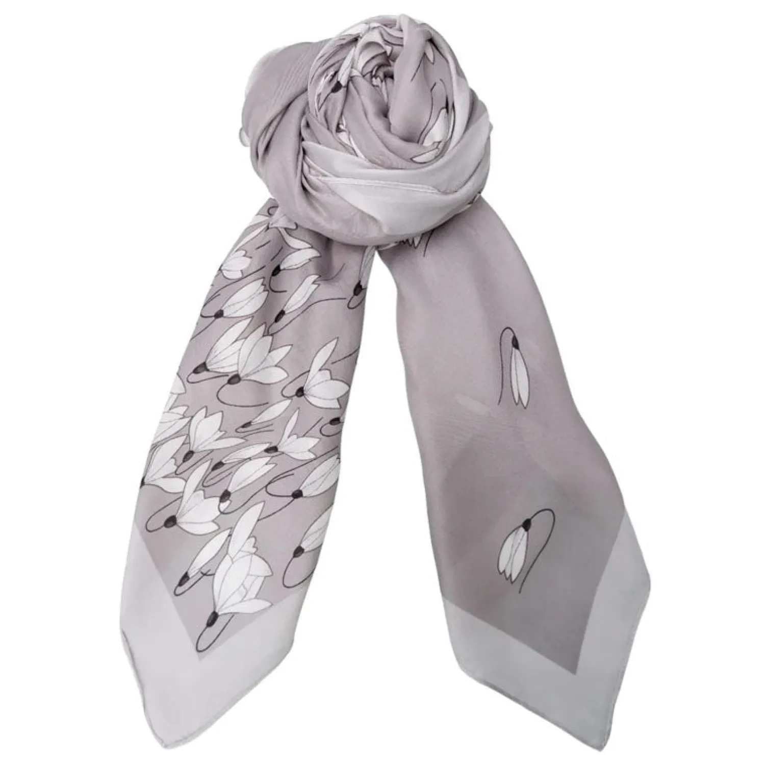 BLACK COLOUR Henley Satin Scarf In Grey