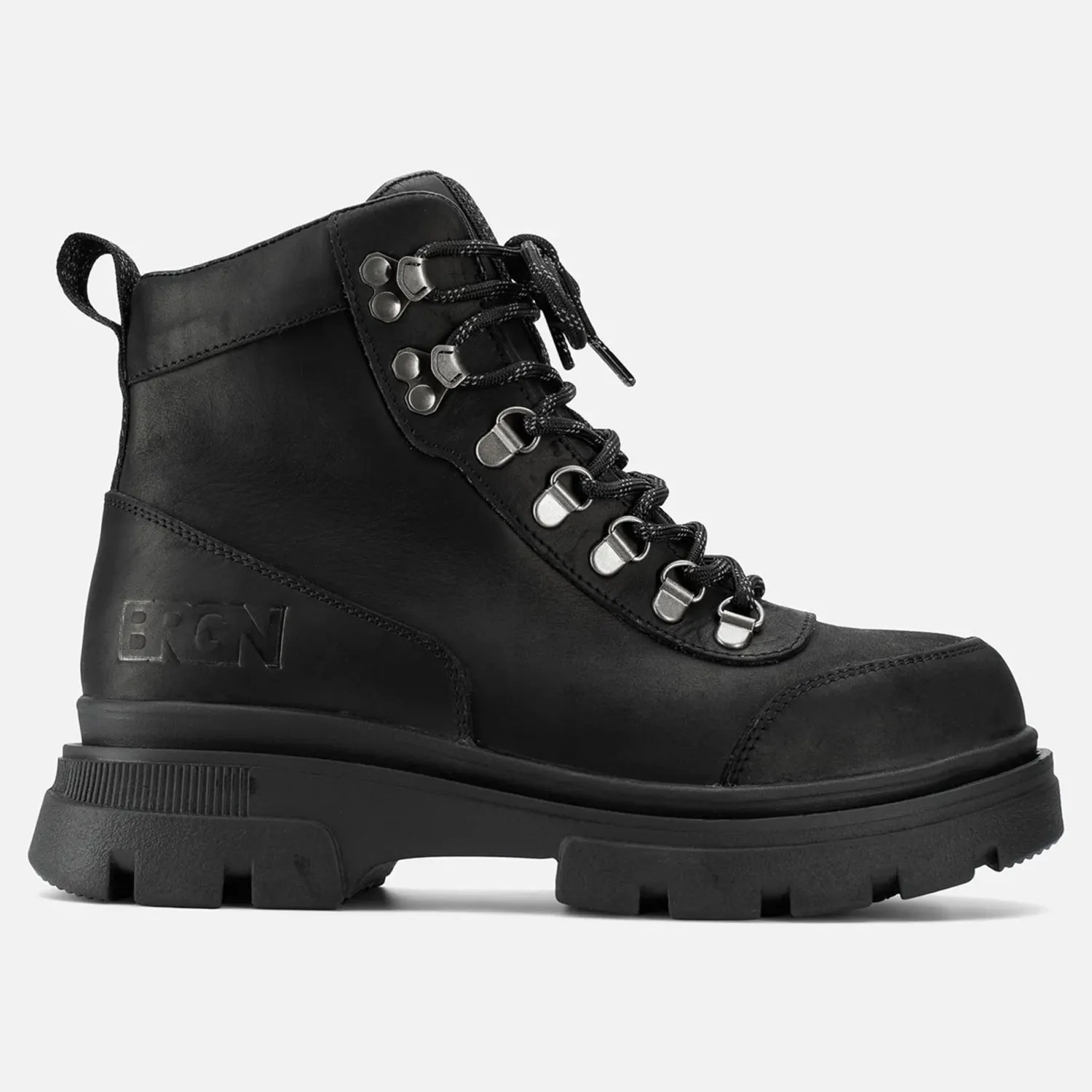 BRGN Hiking Boots In New Black