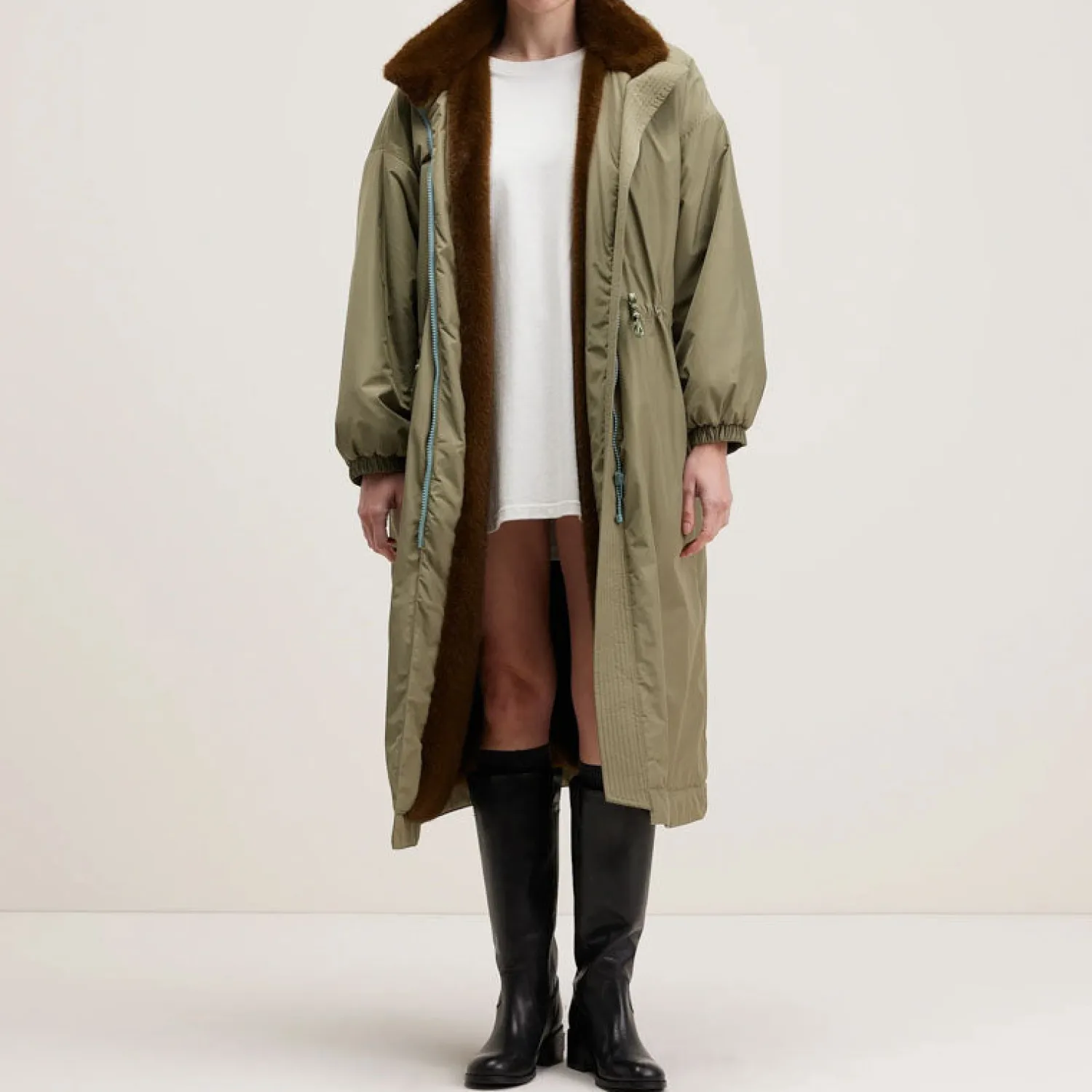 BELLEROSE Hosfo Long Parka In Khaki