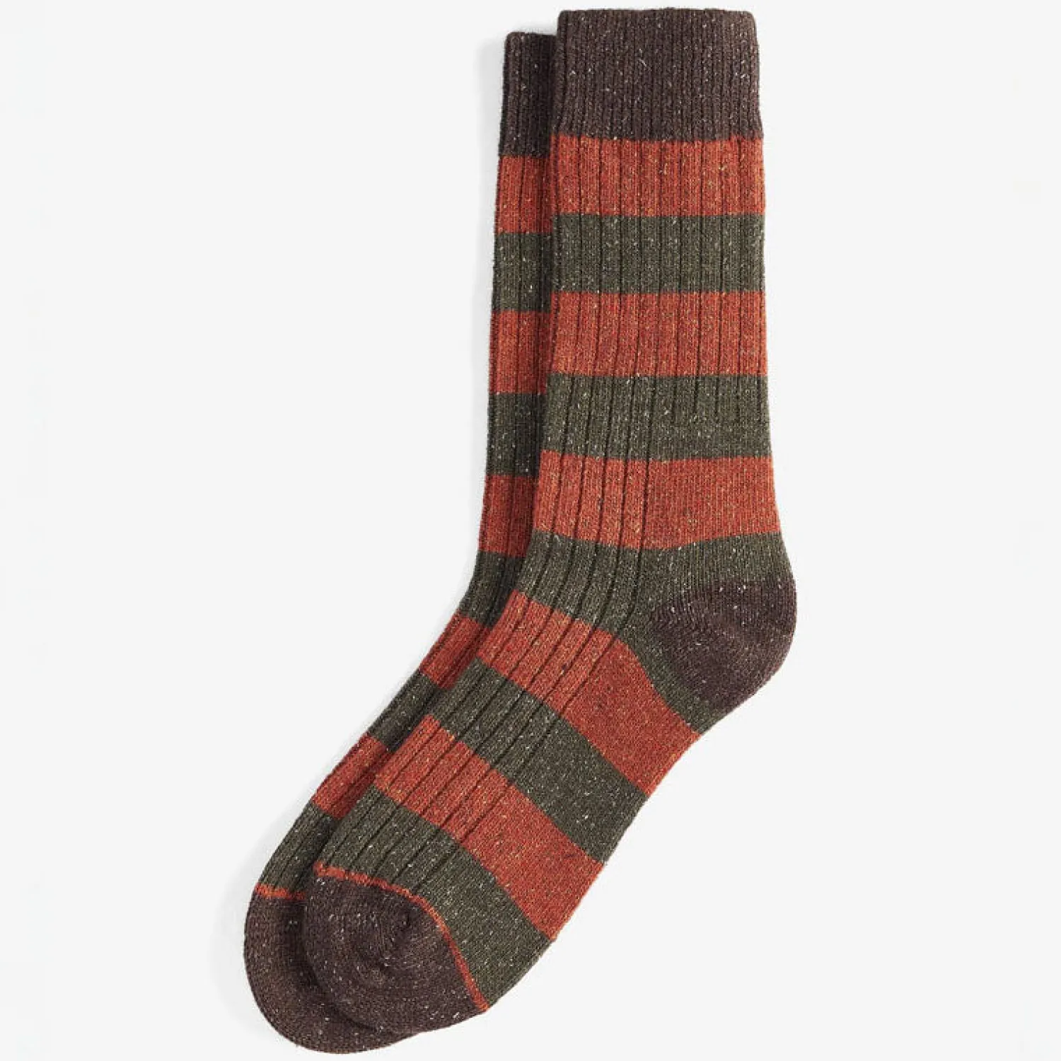 BARBOUR Houghton Stripe Socks In Burnt Orange