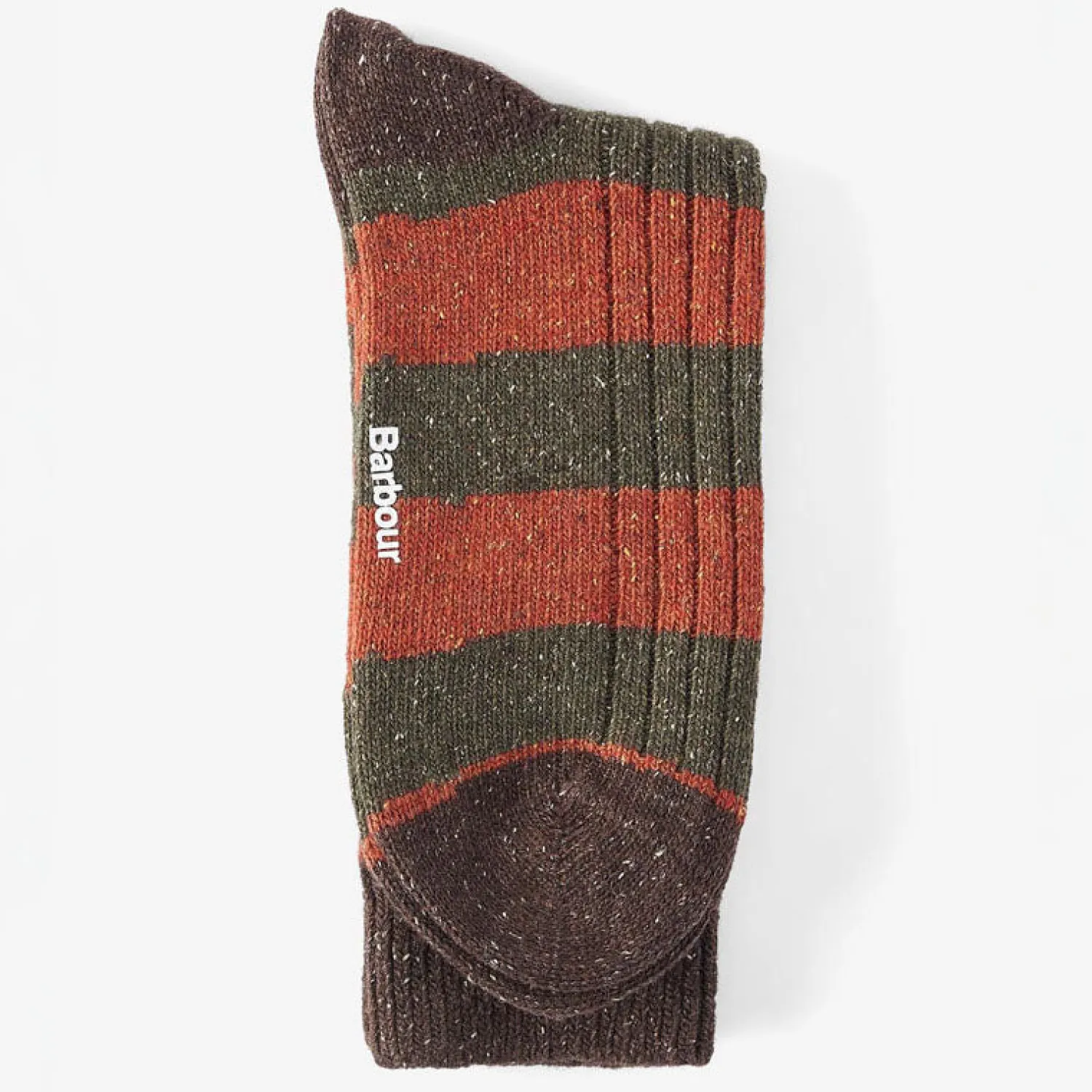 BARBOUR Houghton Stripe Socks In Burnt Orange