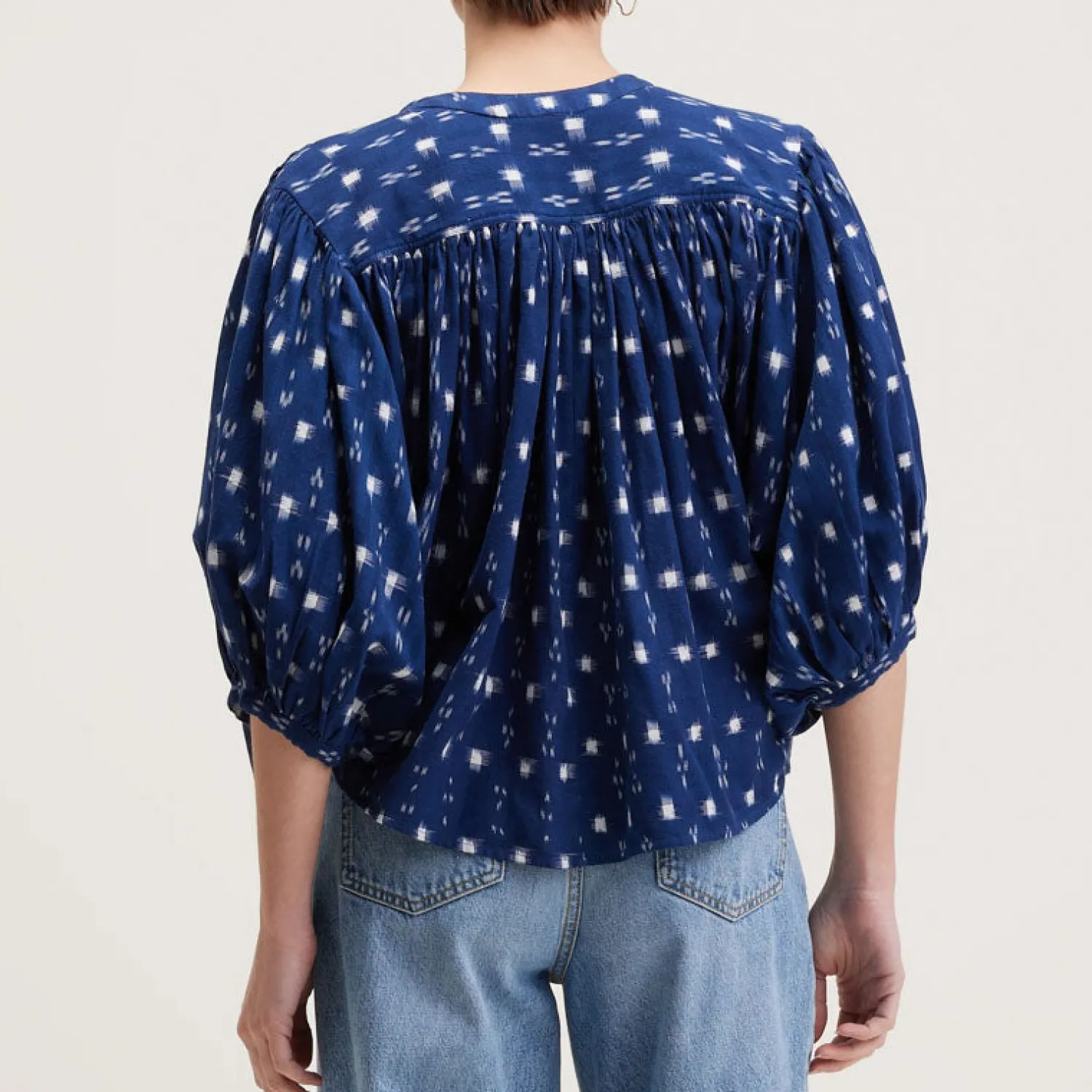 BELLEROSE Ink 42 Ikat Blouse In Dark Blue