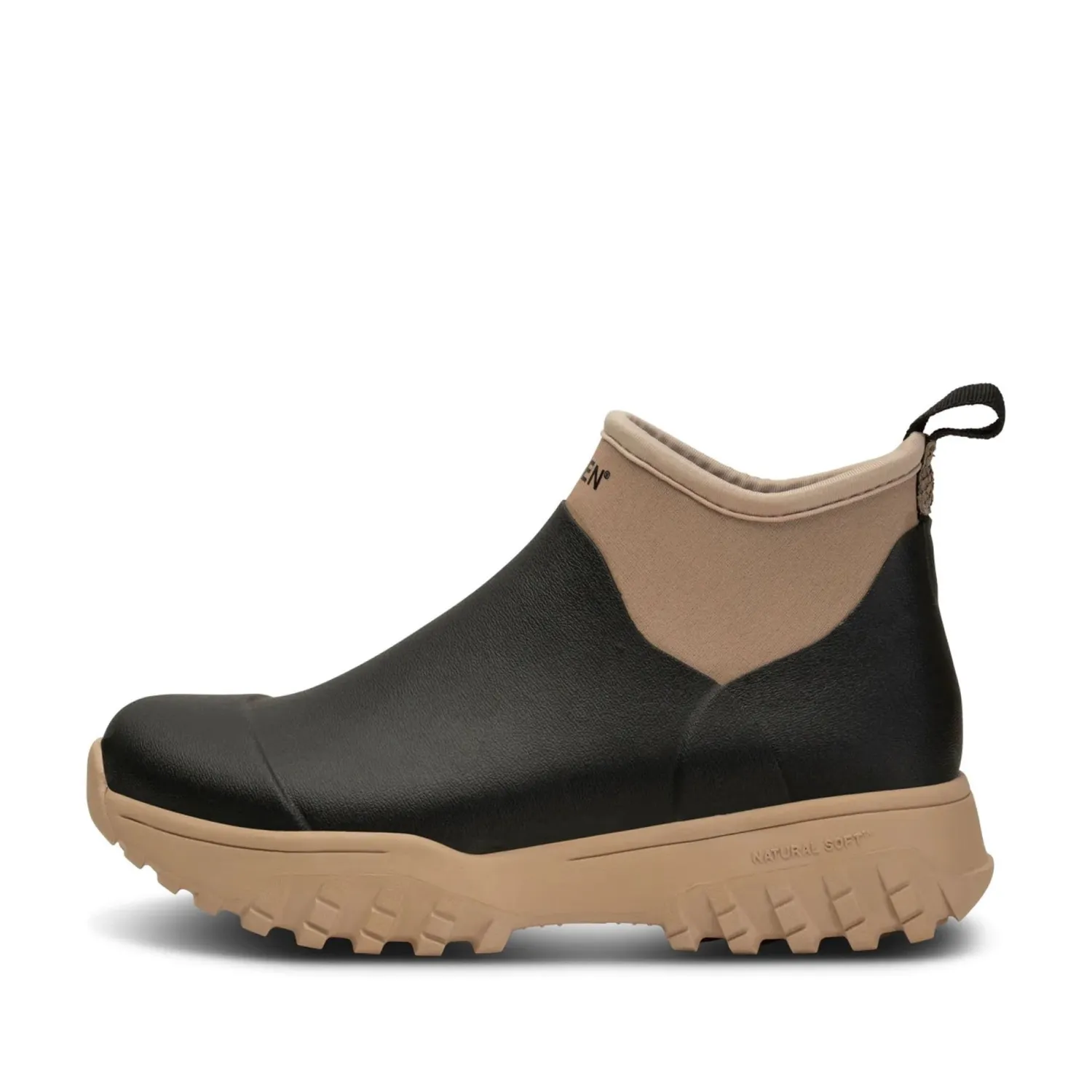 WODEN Irene Waterproof Rubber Boots In Black/Coffee Cream