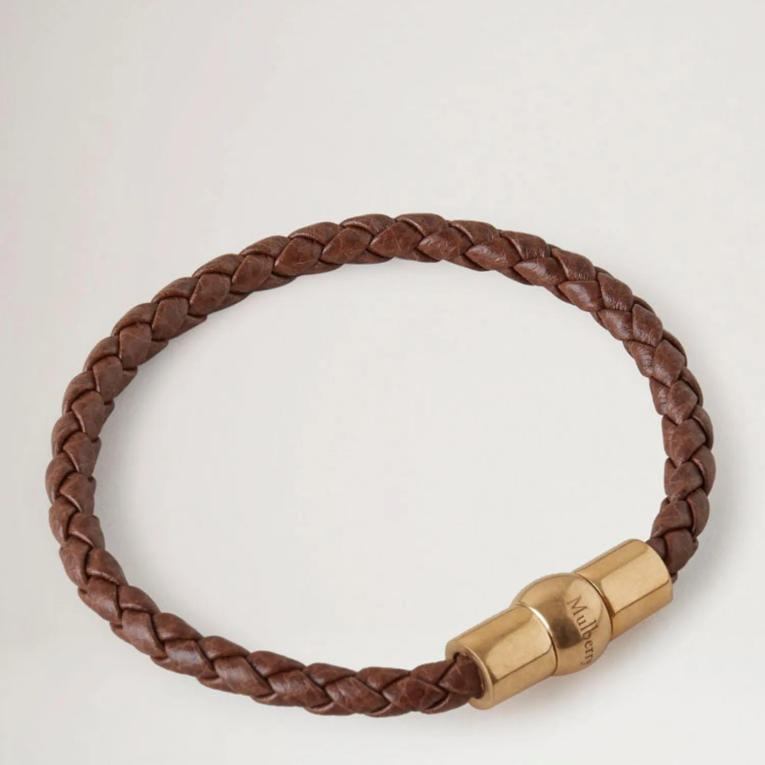 MULBERRY Iris Woven Leather Bracelet In Oak