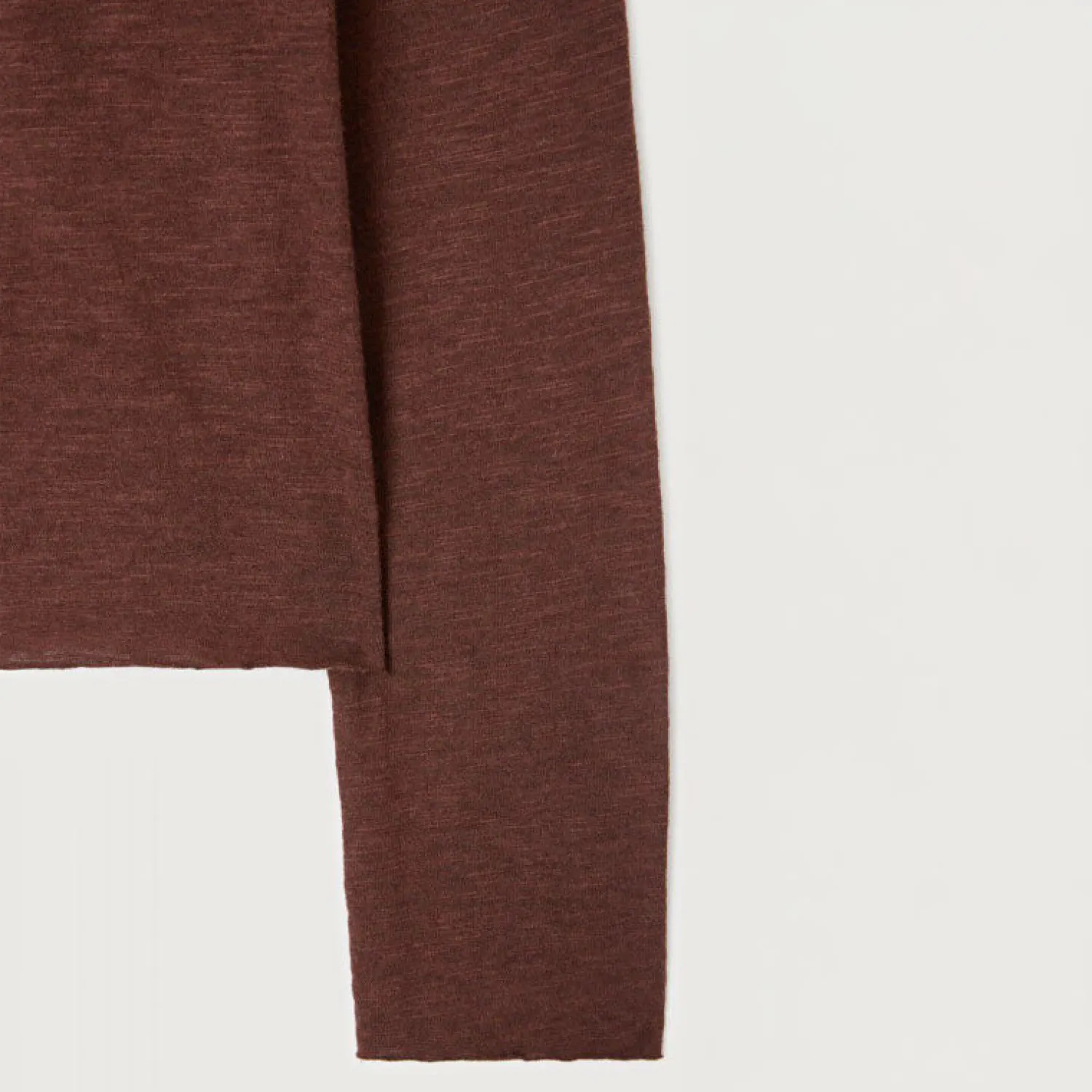 AMERICAN VINTAGE Jacksonville L/S V-neck Top In Brownie Vintage