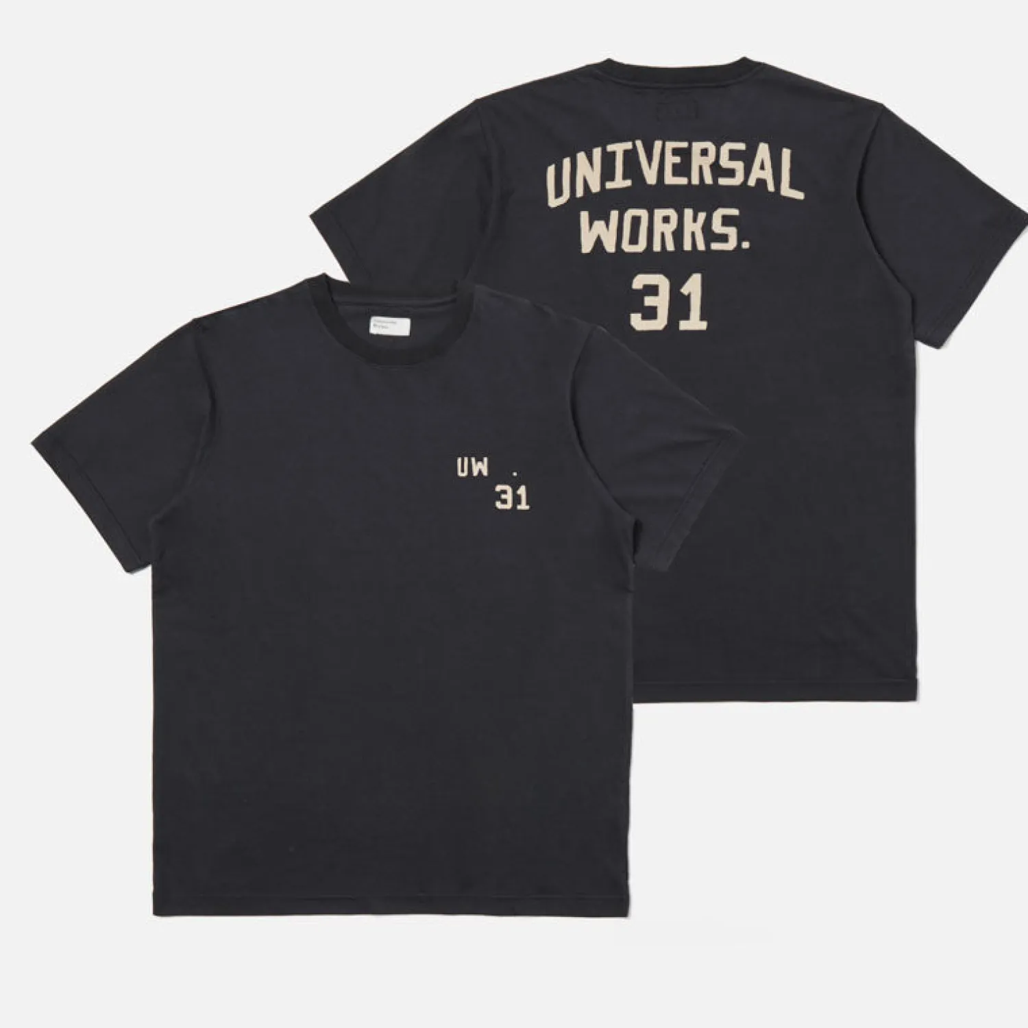 UNIVERSAL WORKS Jersey Print T Shirt In Navy