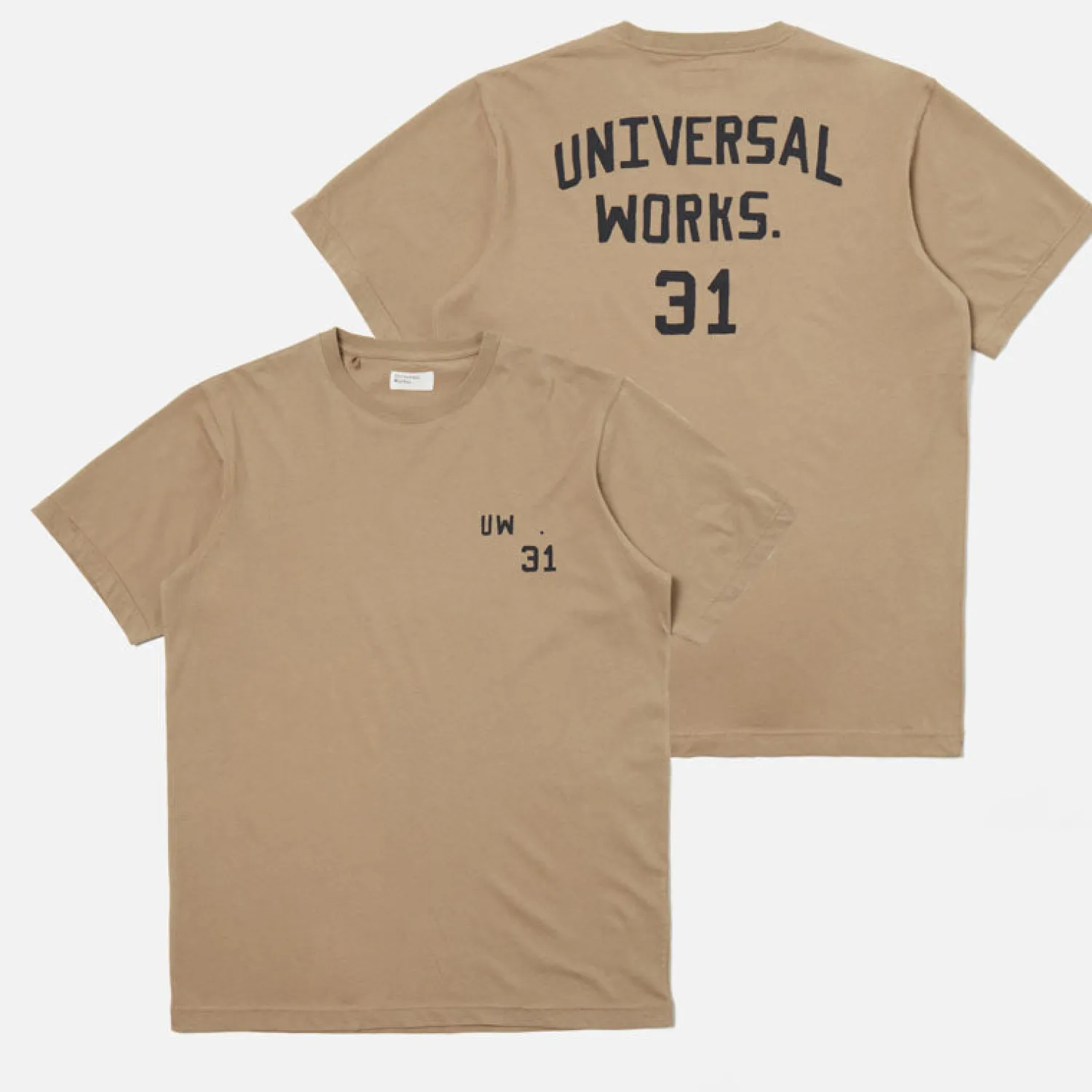 UNIVERSAL WORKS Jersey Print T Shirt In Sand