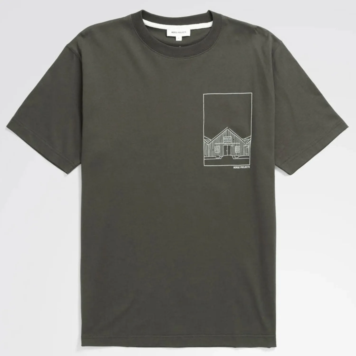 NORSE PROJECTS Johannes Organic Kanonbadsvej Print T Shirt In Espresso