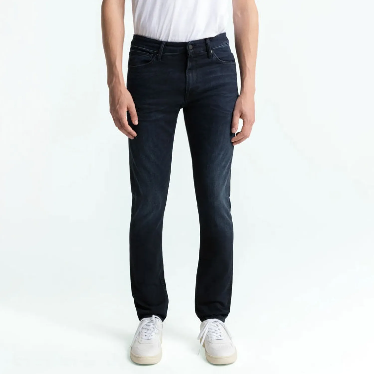 KINGS OF INDIGO John Slim Leg Jeans In Blue/Black Worn