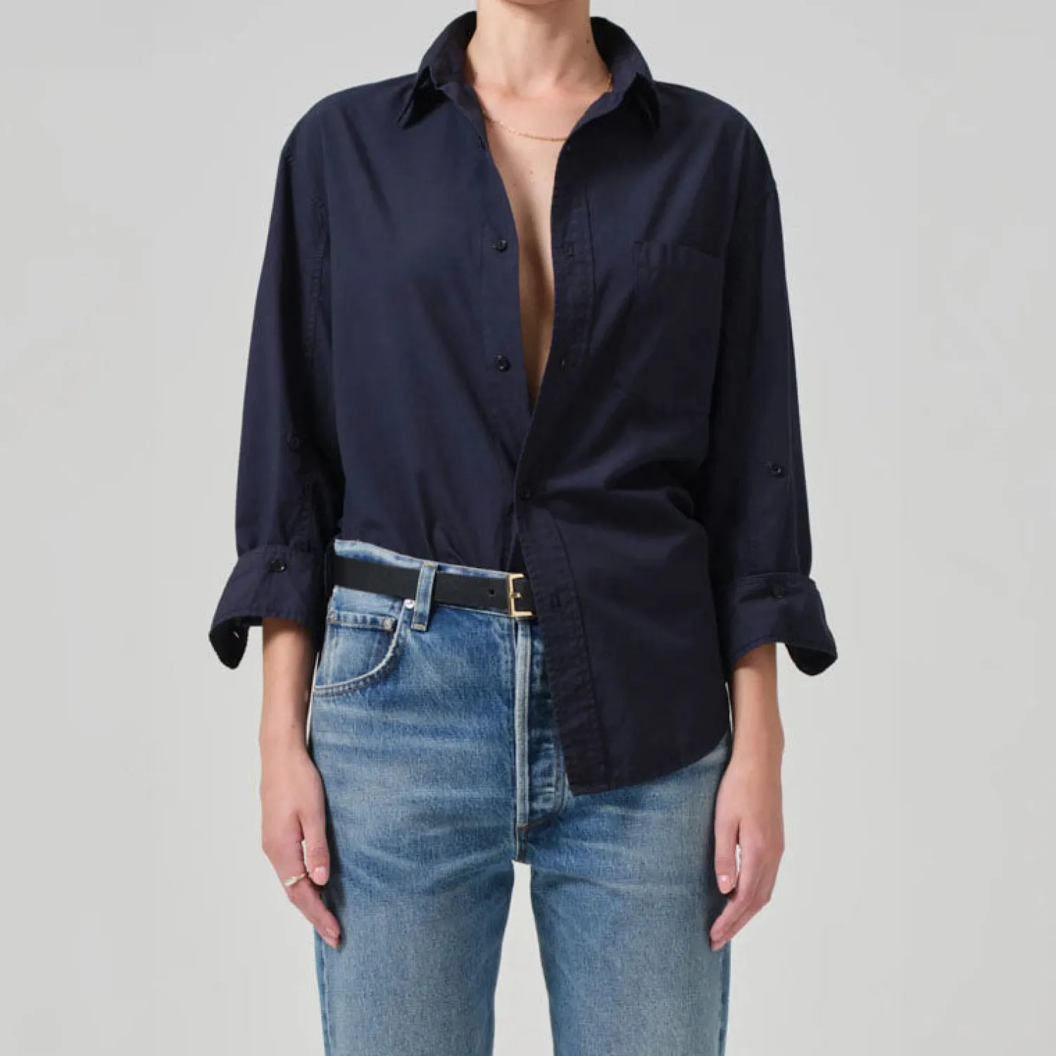 CITIZENS OF HUMANITY Kayla Corduroy Shirt In Navy