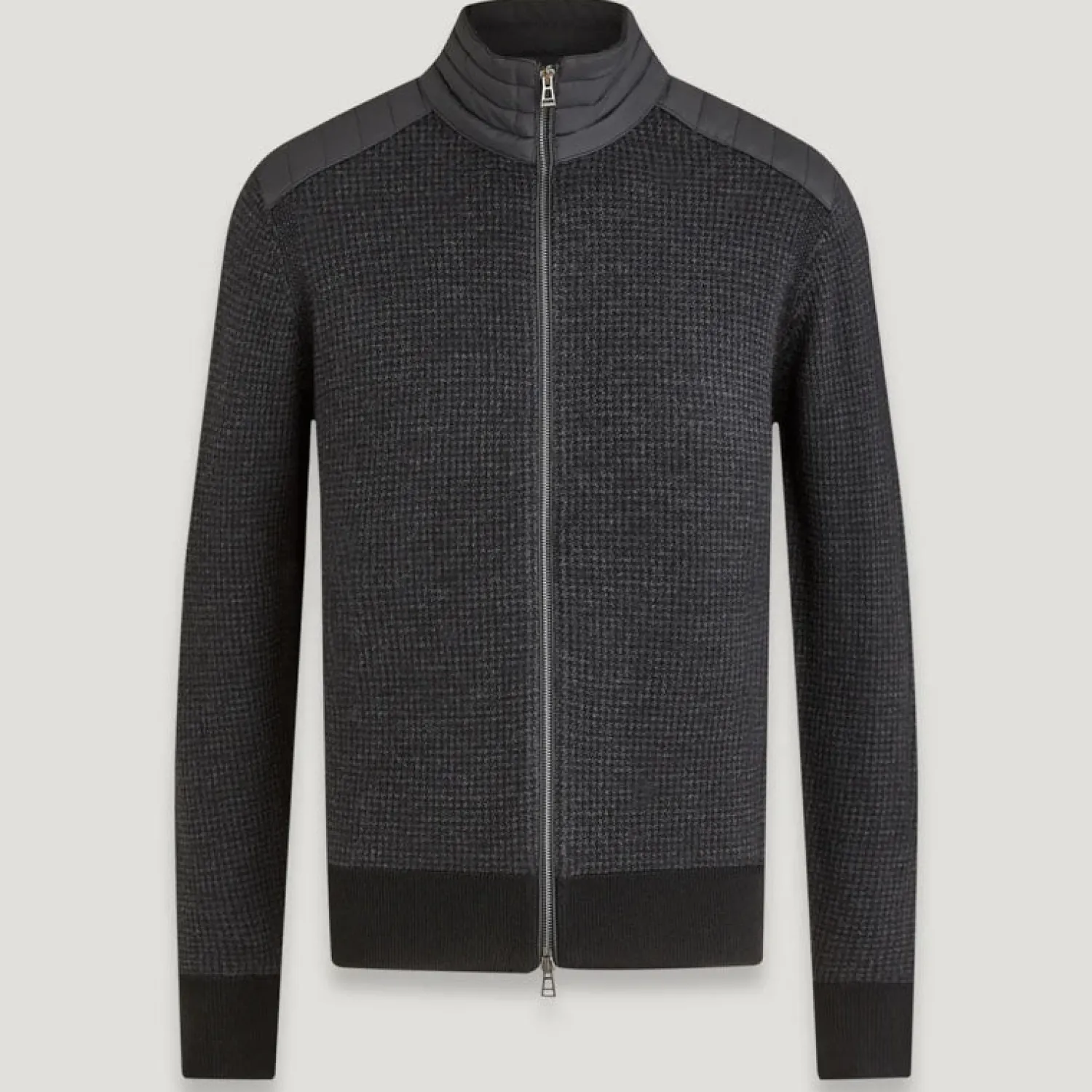 BELSTAFF Kelby Zip Up Cardigan In Black/Charcoal