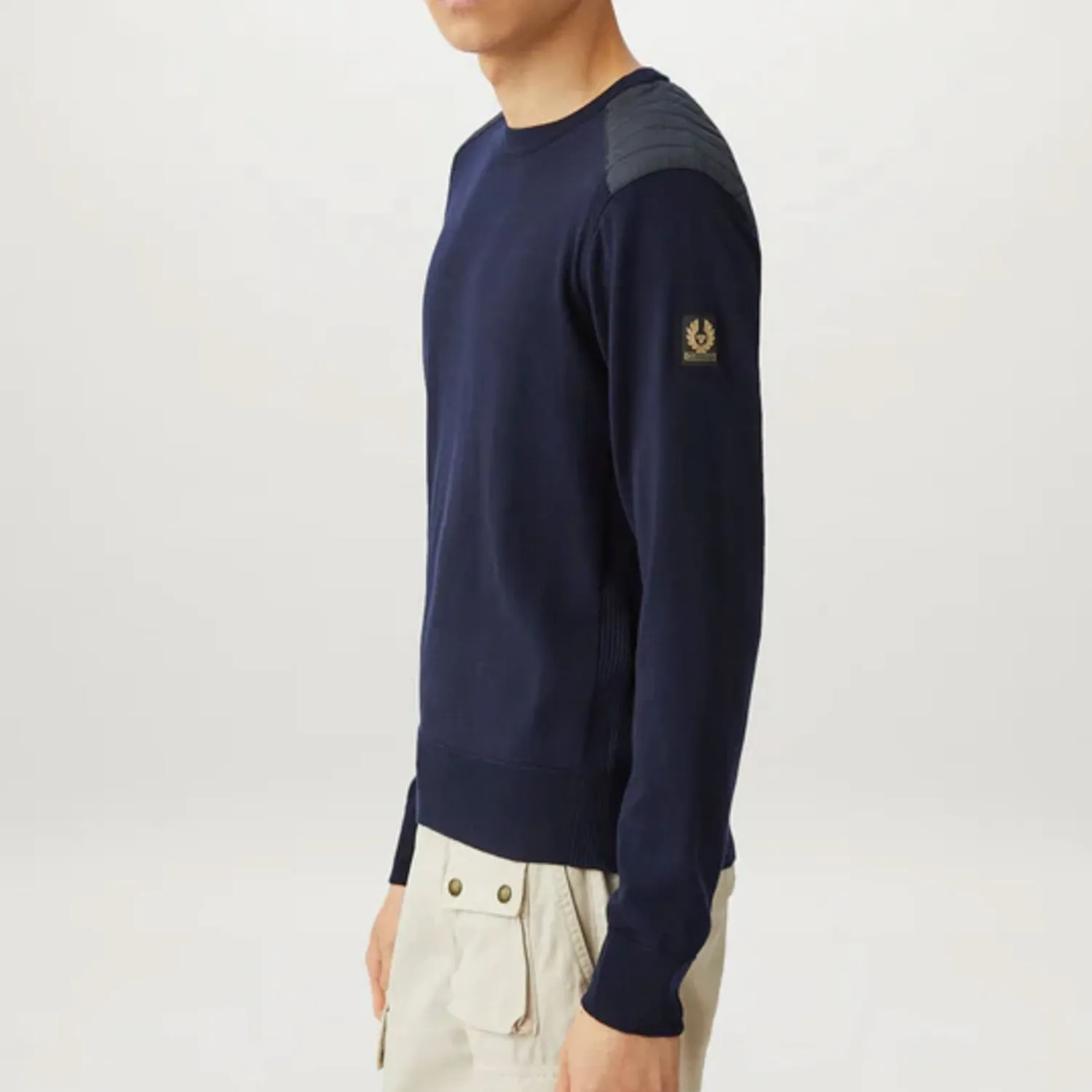 BELSTAFF Kerrigan Crew Neck Sweatshirt In Washed Navy