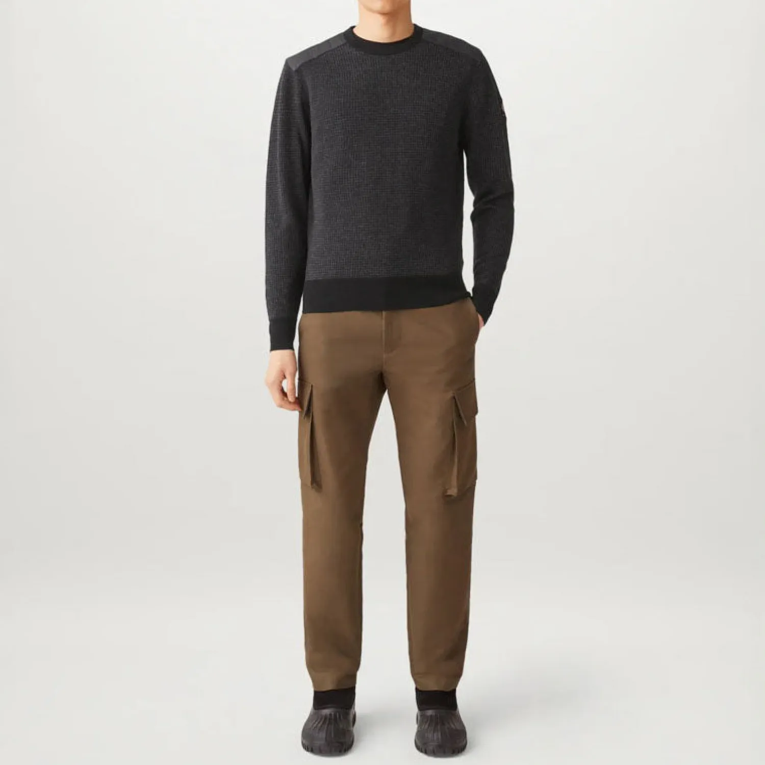 BELSTAFF Kerrigan Crewneck Jumper In Black/Charcoal