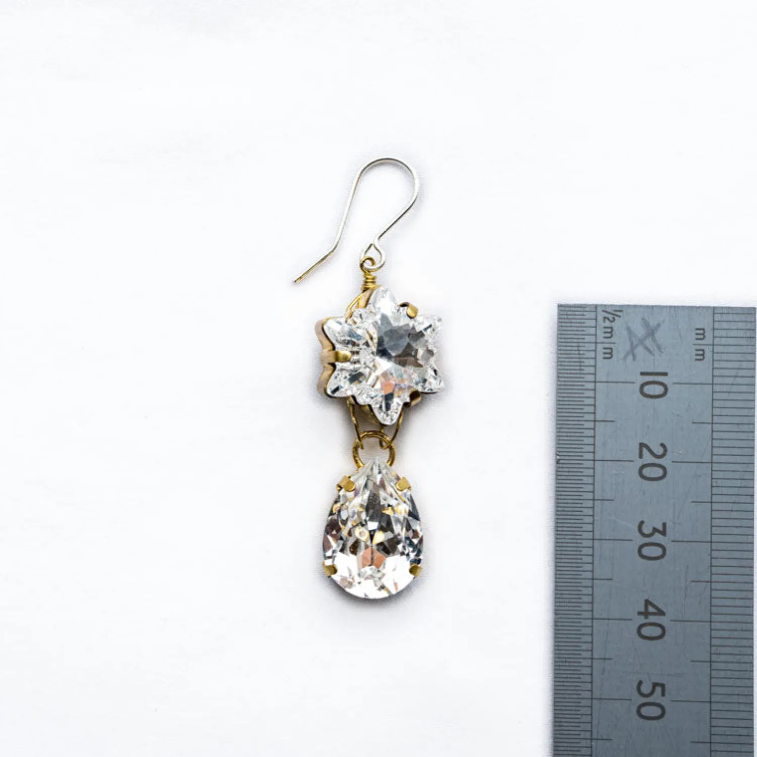 PHILIPPA KUNISCH Large Bling Flower & Teardrop Earrings In Crystal