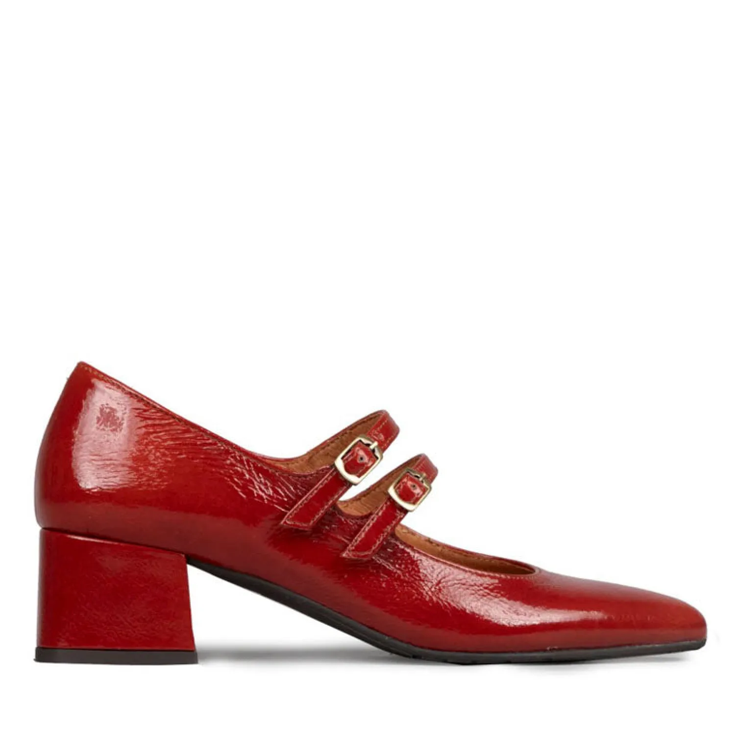 ESSKA Laura Low Heeled Shoes In Brick Patent