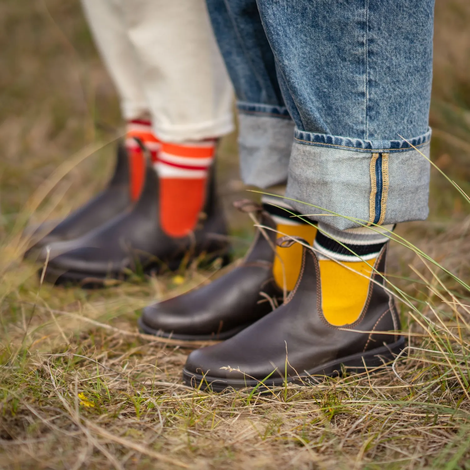 BLUNDSTONE 1919 Leather Boots In Brown/Mustard