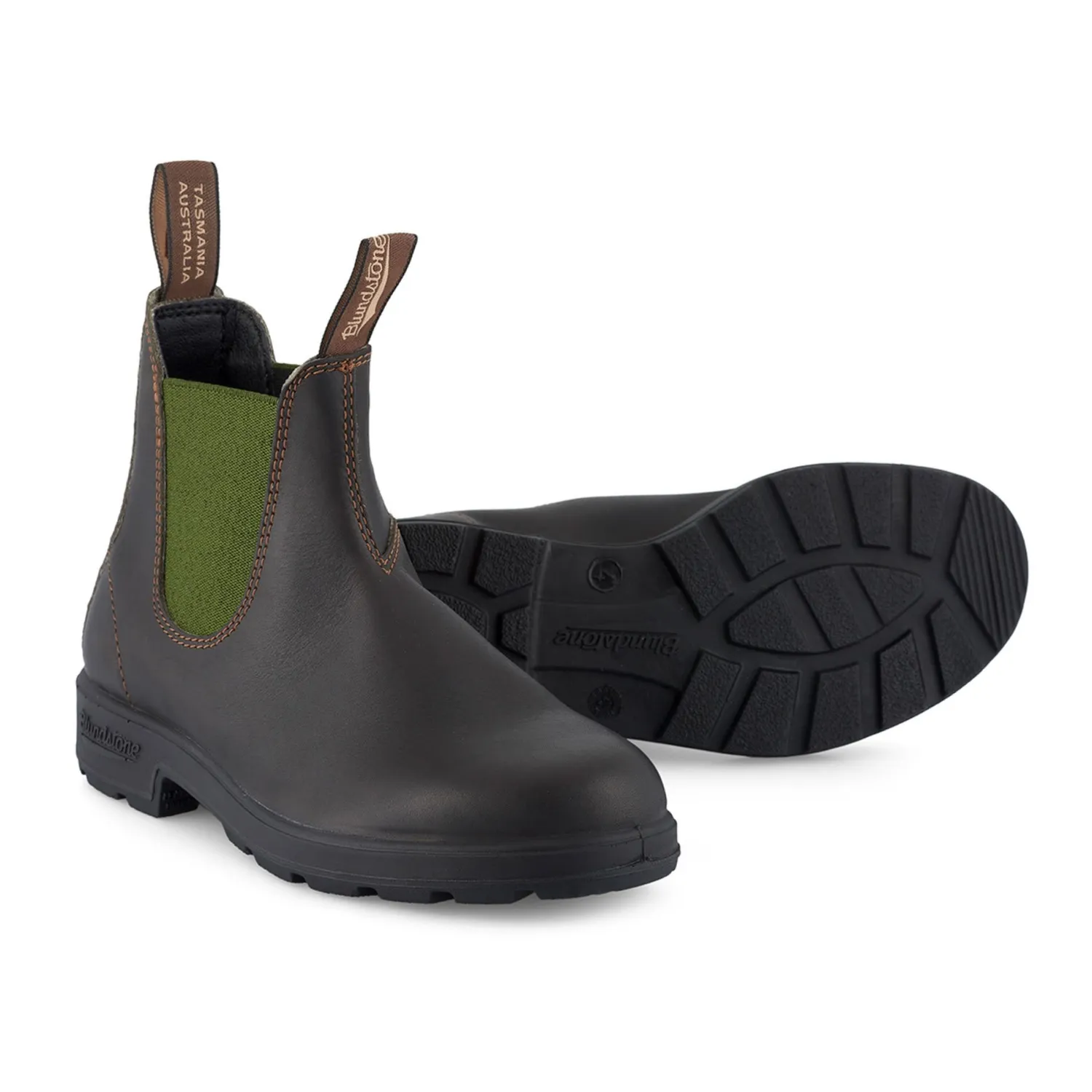 BLUNDSTONE 519 Leather Boots In Stout Brown/Olive