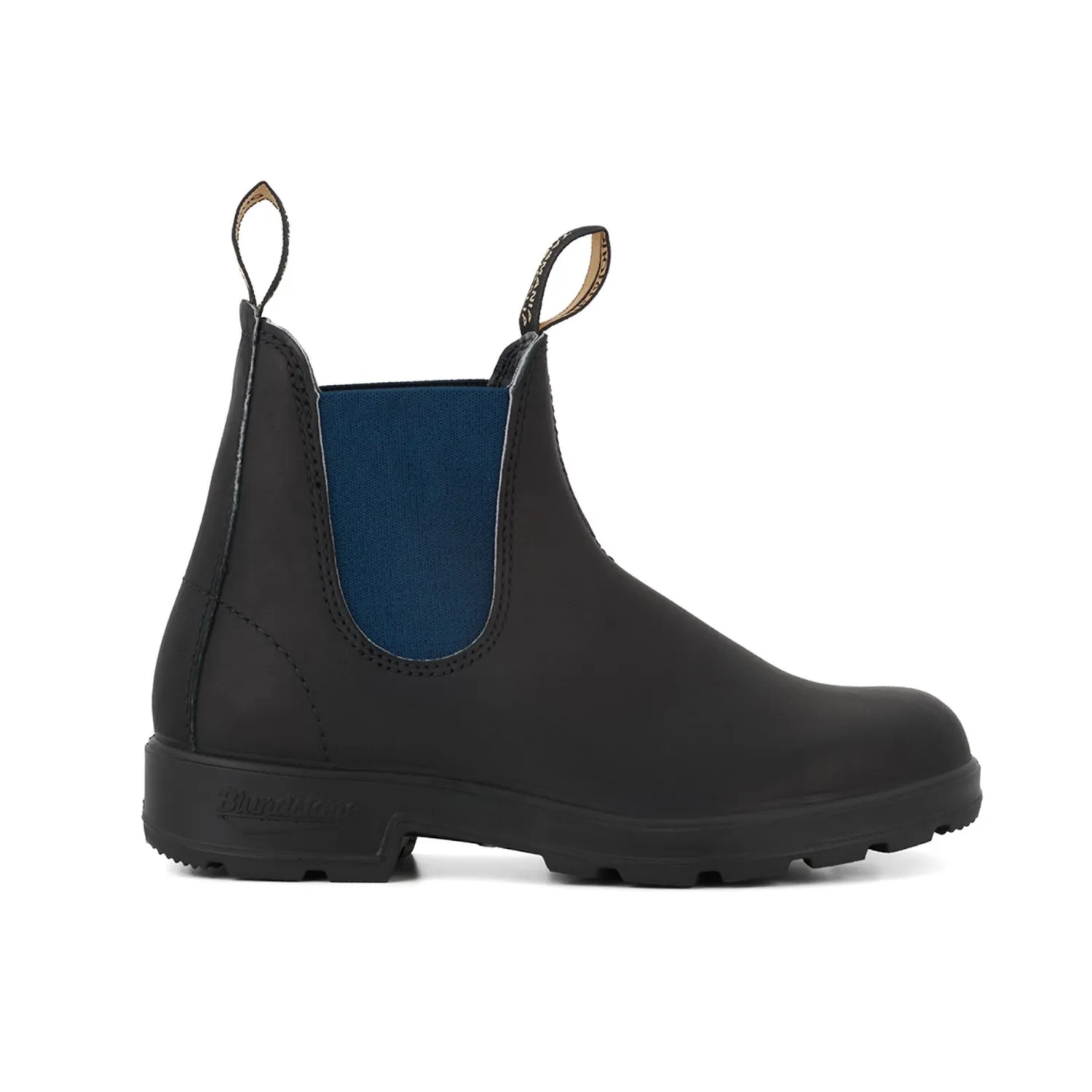 BLUNDSTONE 1917 Leather Boots With Blue Elastic In Voltan Black