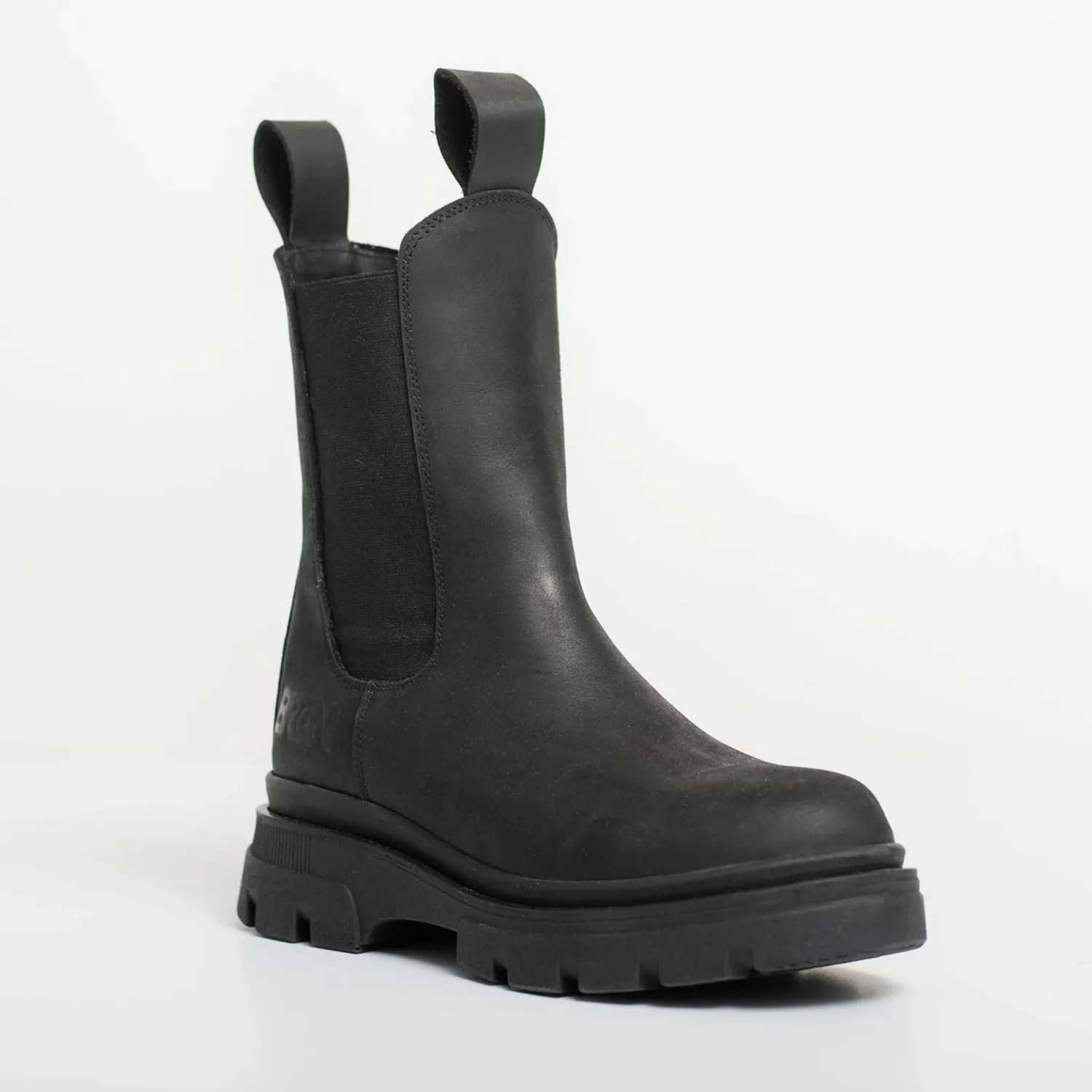 BRGN Leather Chelsea Boots In New Black