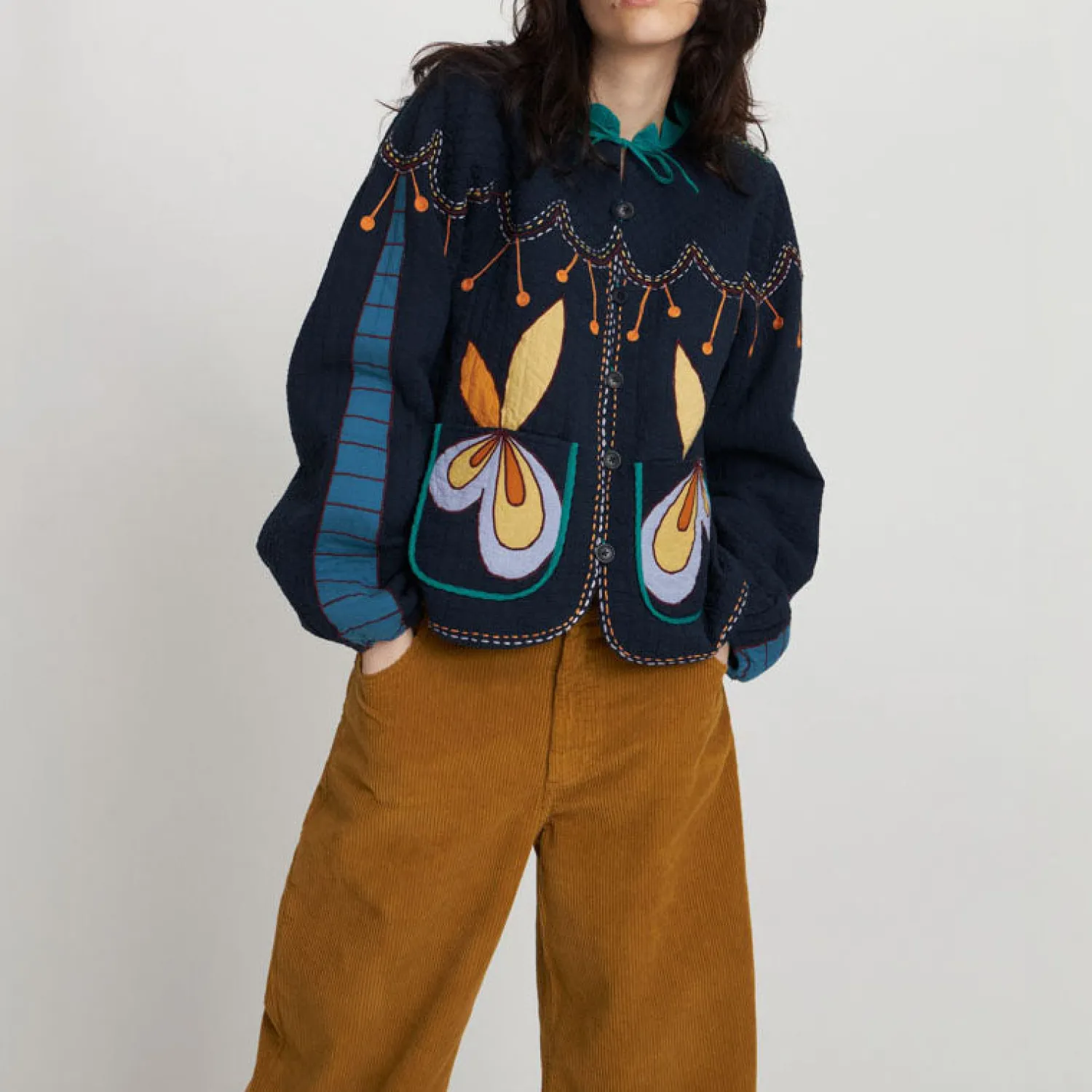 STELLA NOVA Little Embroidered Jacket In Multicolour