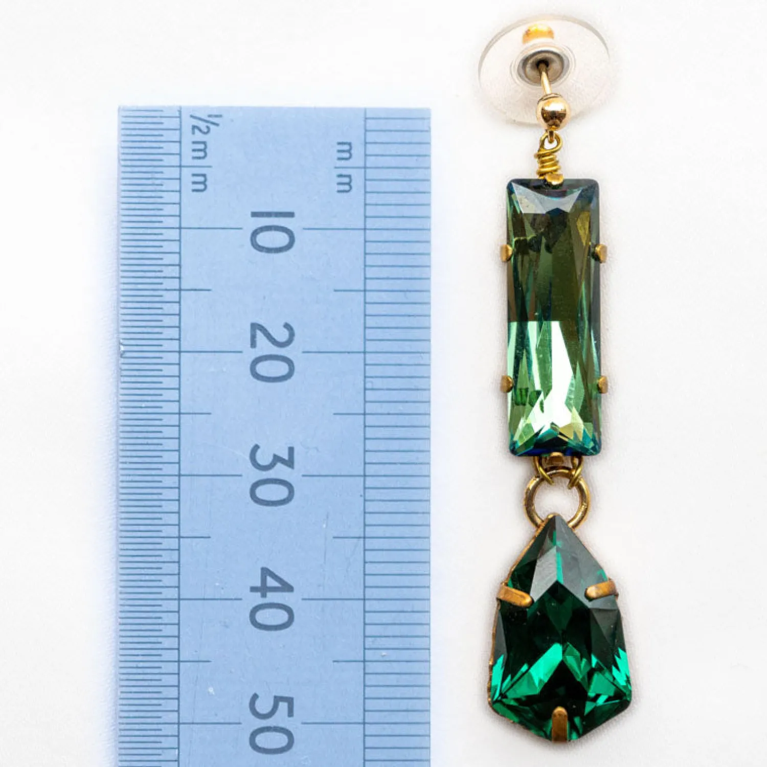 PHILIPPA KUNISCH Long Bling Earrings In Green