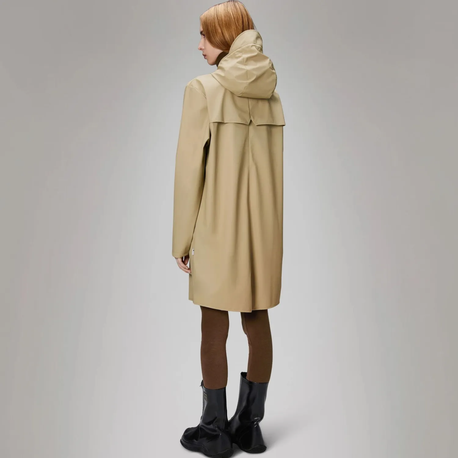 RAINS Long Jacket W3 In Sand