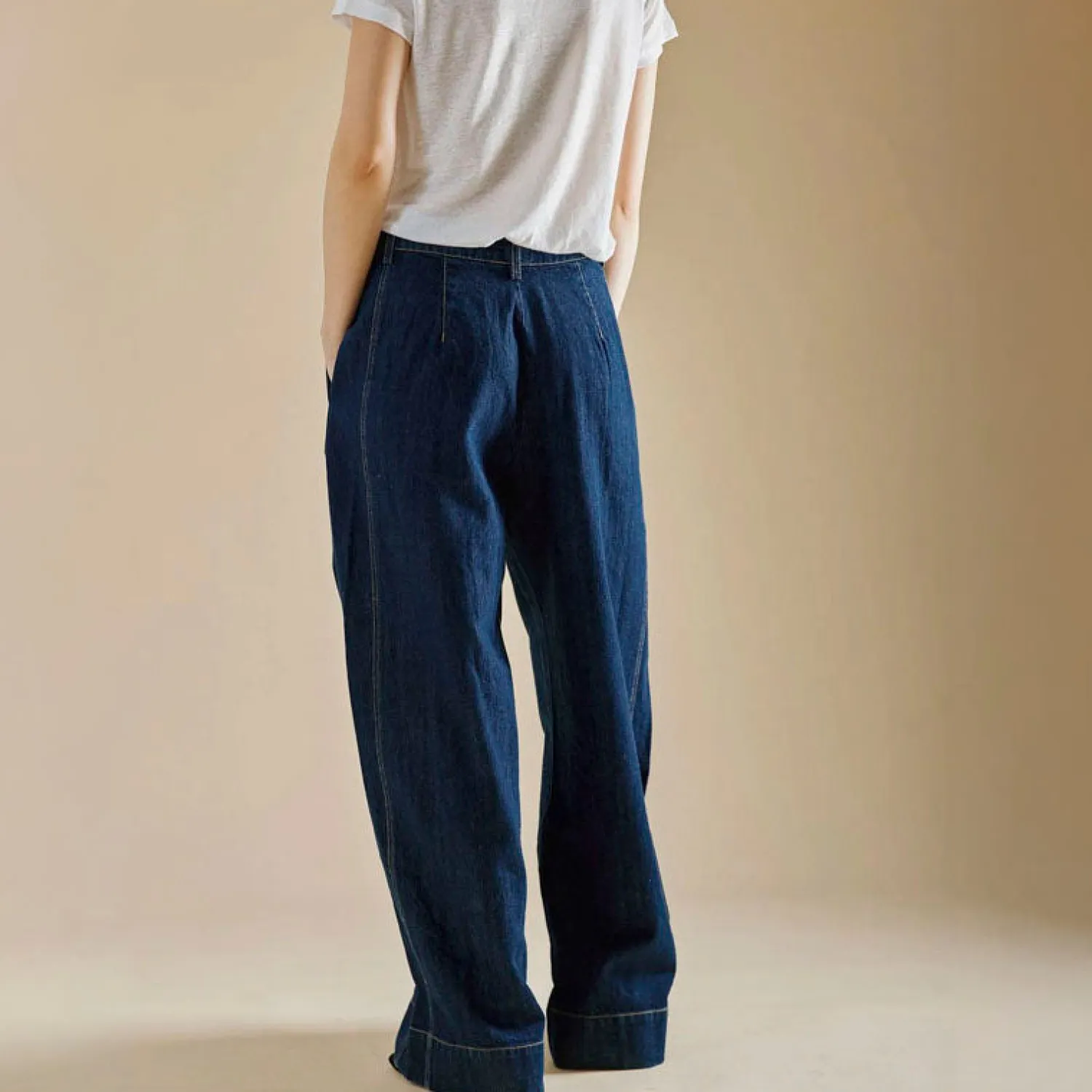 BY IRIS Luca Wide Leg Jeans In Dark Denim