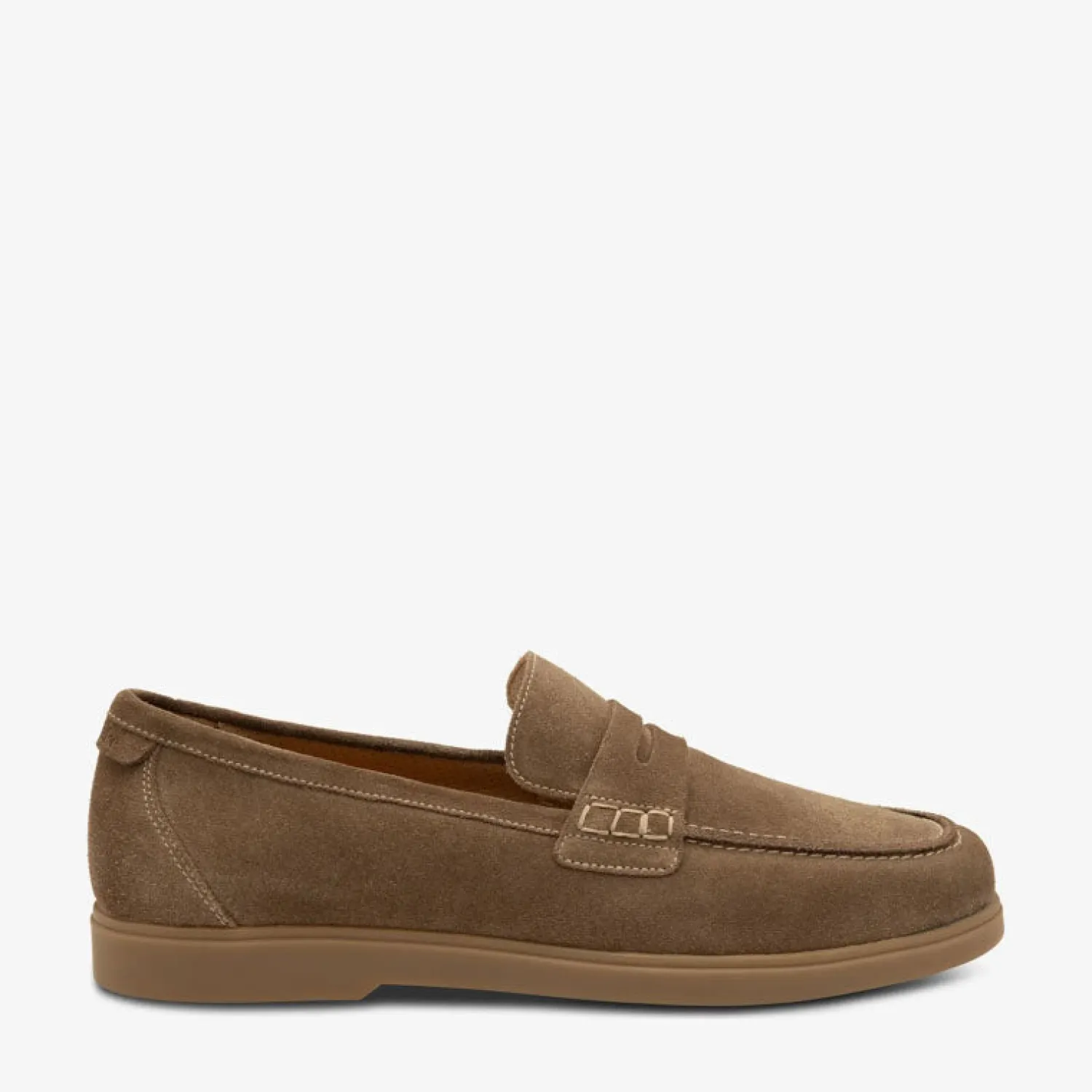 LOAKE Lucca Suede Loafers In Flint