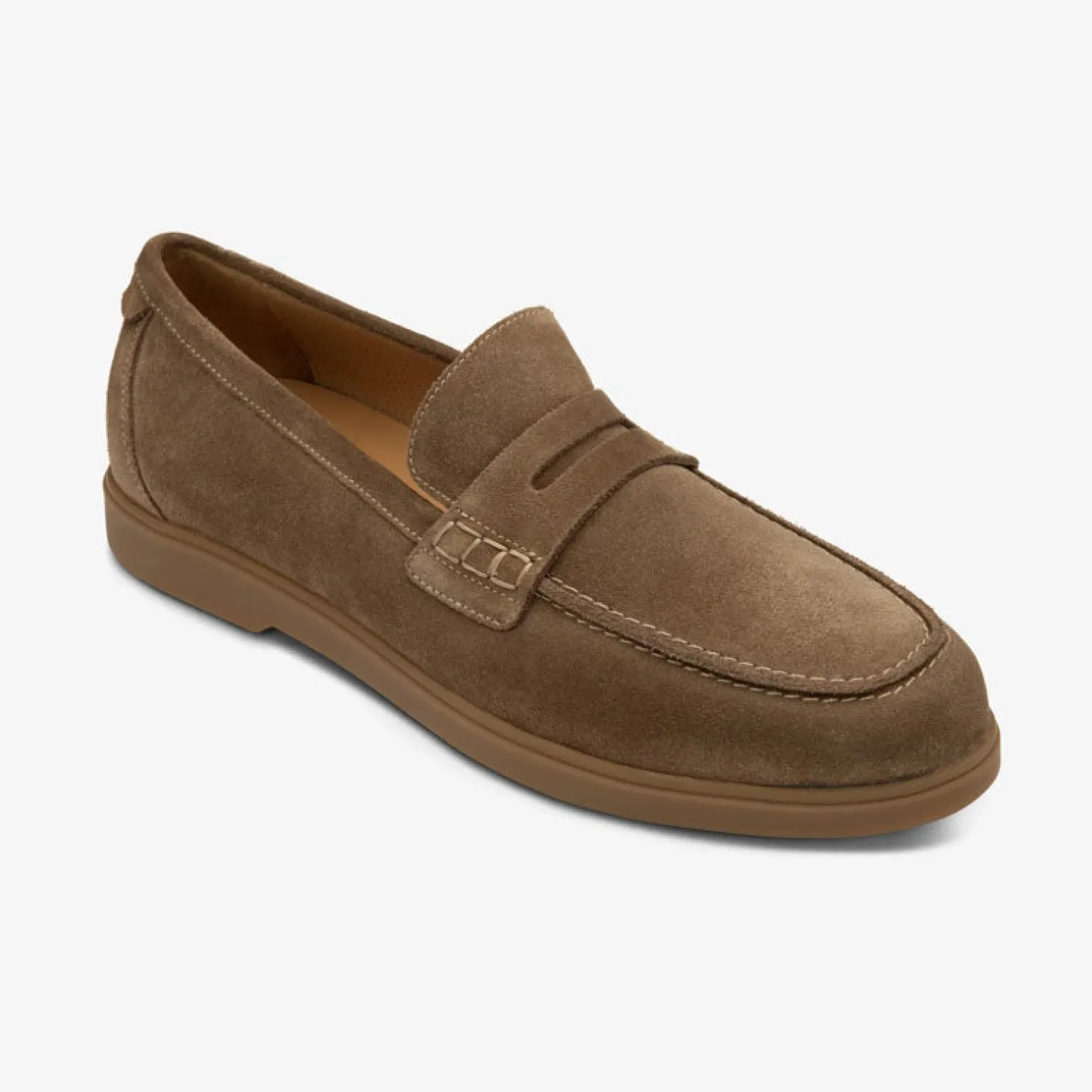 LOAKE Lucca Suede Loafers In Flint